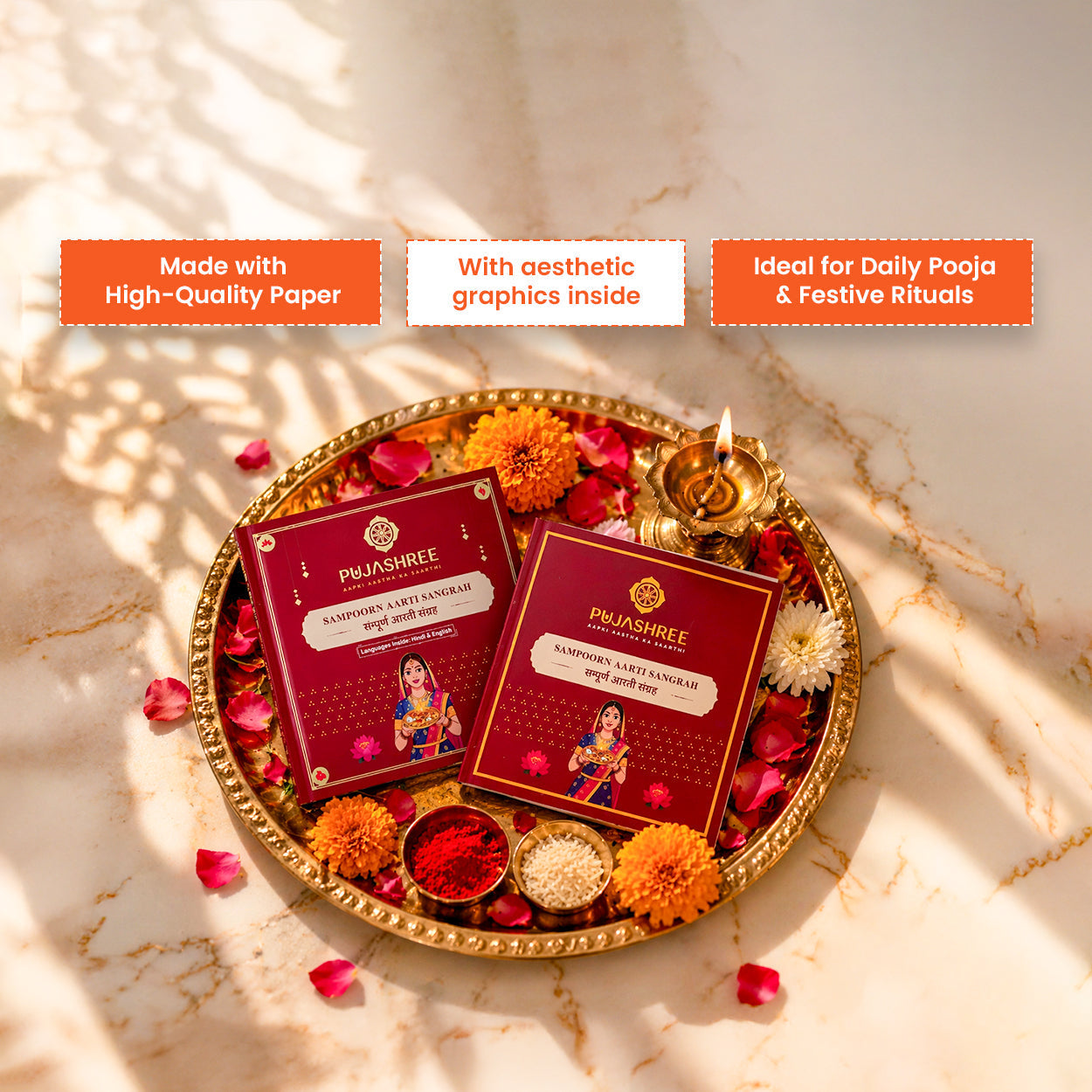 Sampoorn Aarti Sangrah Book | Complete Aarti Collection in Hindi & English by Pujashree | Sanatana Journey