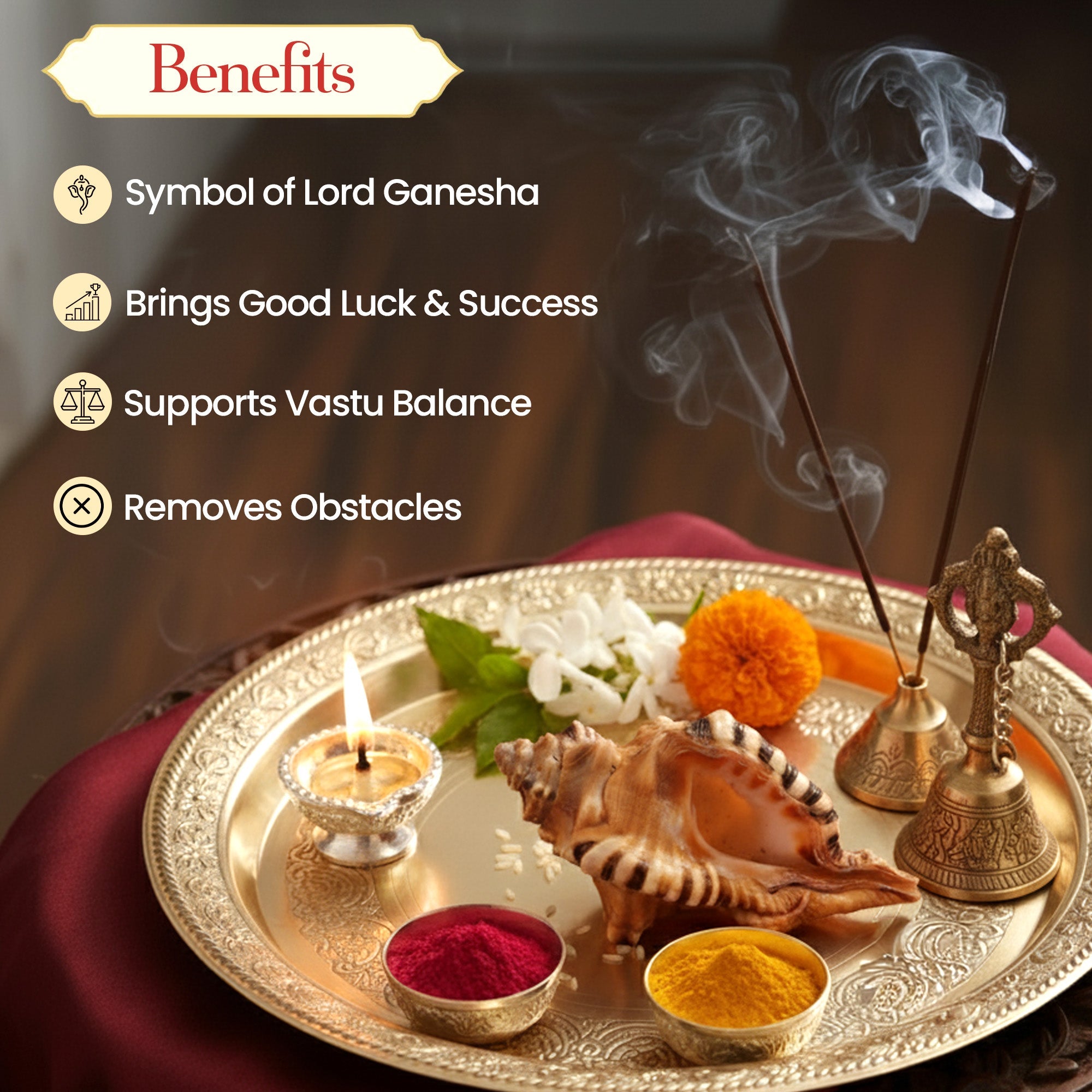 Shubh Aashirwad Combo – Ganesh Shankh & Laxmi Kauri for Success & Wealth by Pujashree | Sanatana Journey