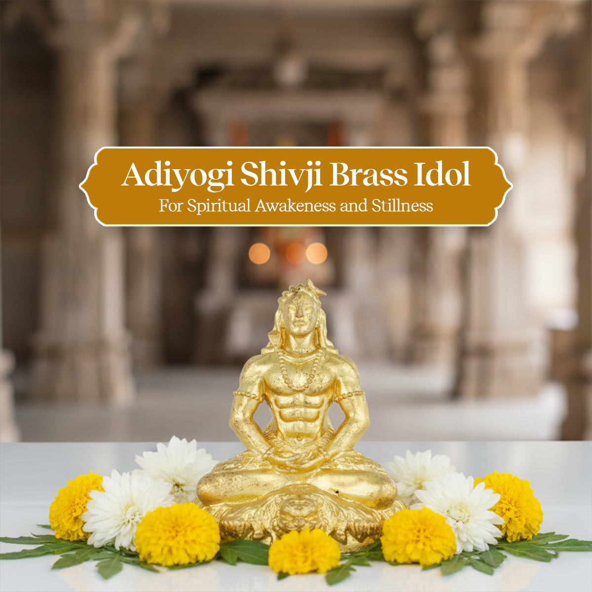 Adiyogi Shivji Brass Idol – A Symbol of Spiritual Awakeness and Stillness by Pujashree | Sanatana Journey