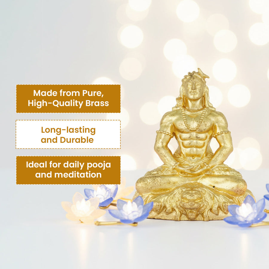 Adiyogi Shivji Brass Idol – A Symbol of Spiritual Awakeness and Stillness by Pujashree | Sanatana Journey