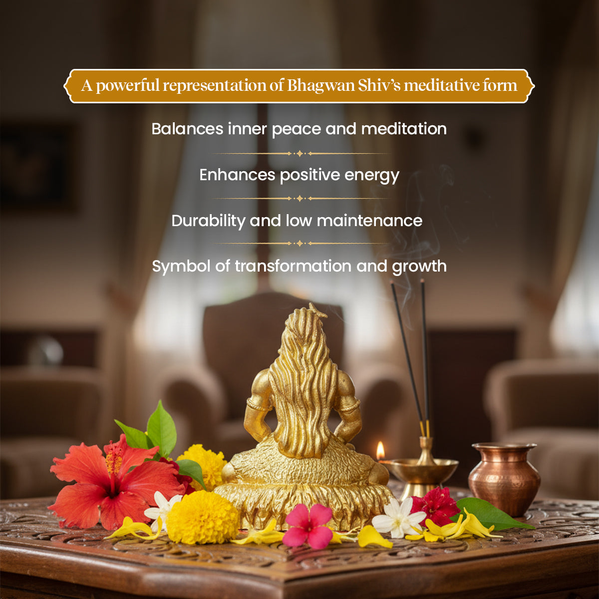 Adiyogi Shivji Brass Idol – A Symbol of Spiritual Awakeness and Stillness by Pujashree | Sanatana Journey