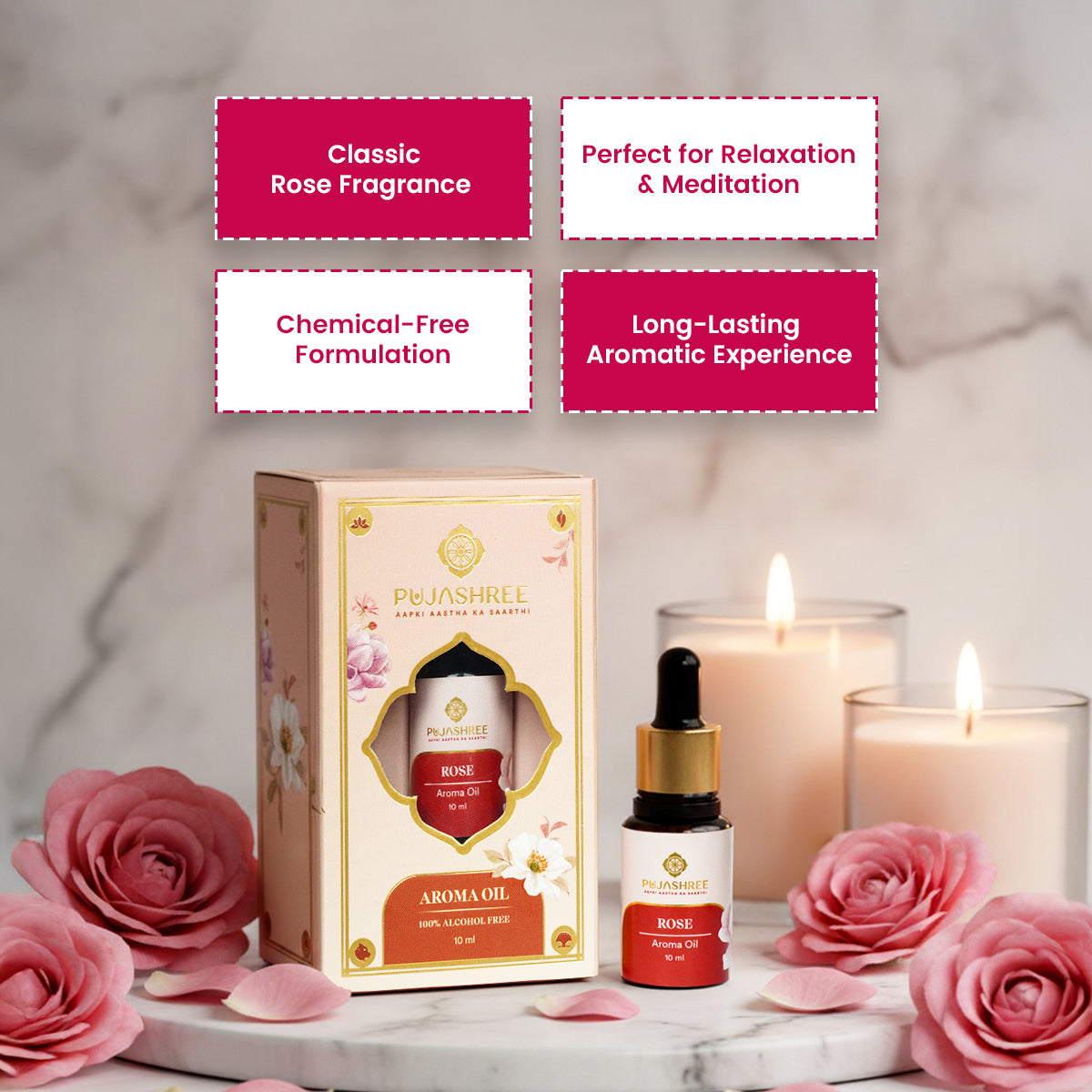 Aroma Oil – Rose by Pujashree | Sanatana Journey