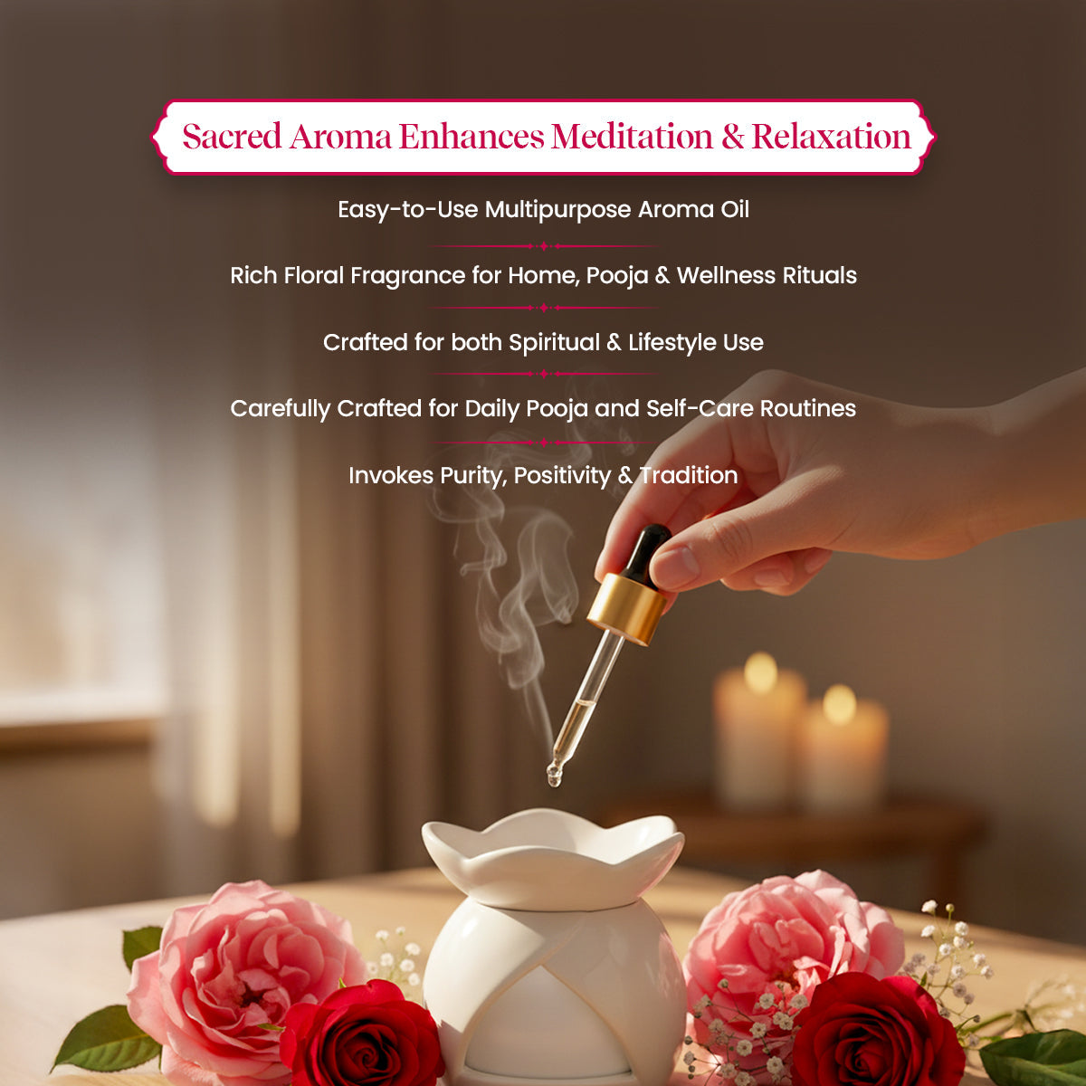 Aroma Oil – Rose by Pujashree | Sanatana Journey