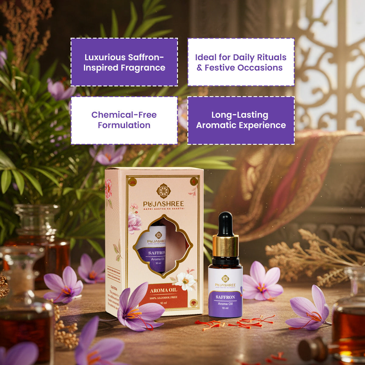 Aroma Oil – Saffron by Pujashree | Sanatana Journey