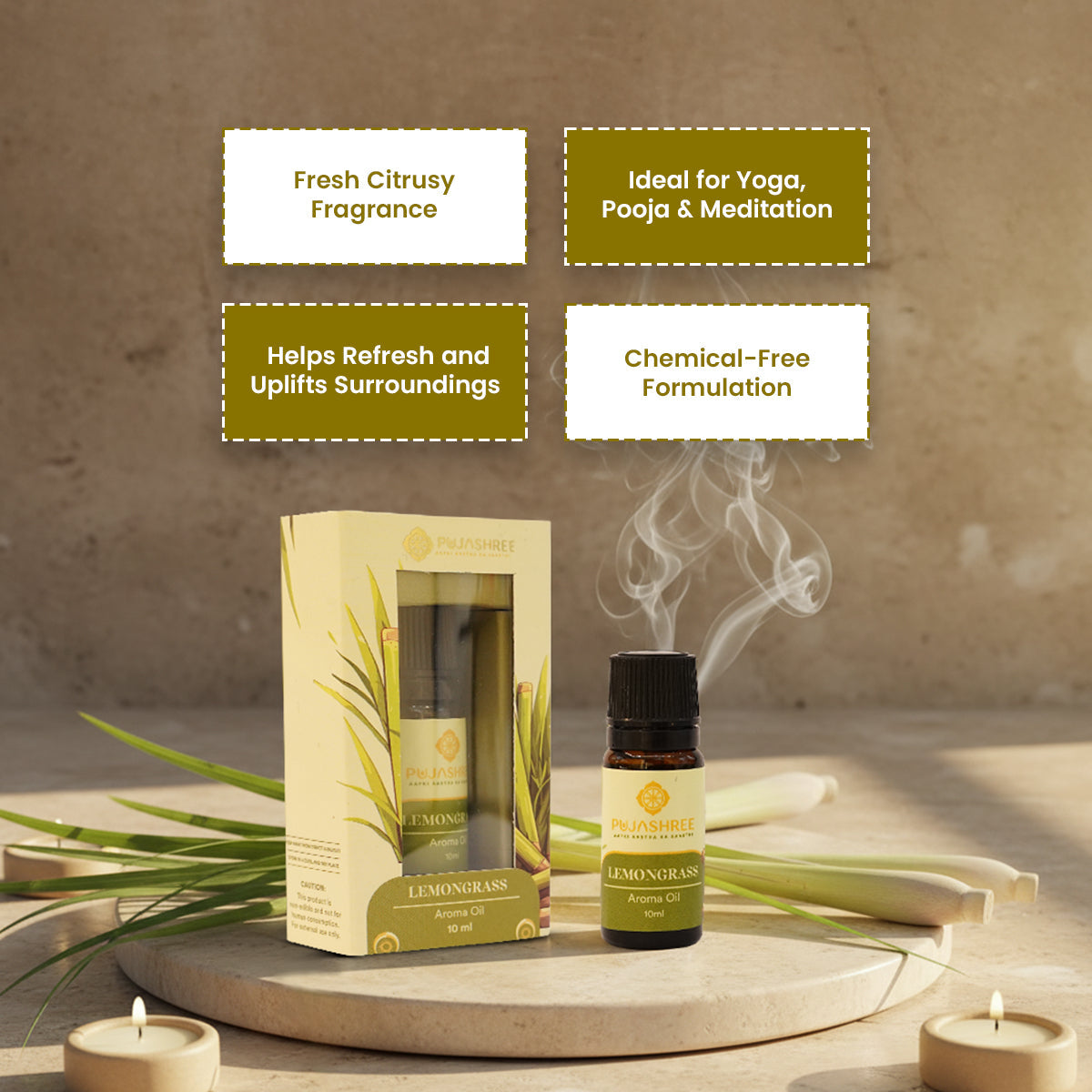 Aroma Oil – Lemon Grass by Pujashree | Sanatana Journey