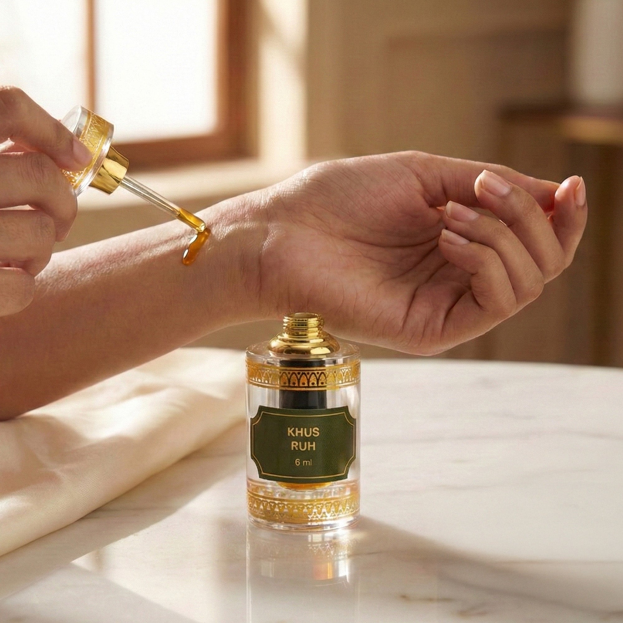 Ruh Itra Khus 6 ml – Pure, Grounding Vetiver Essence by Pujashree | Sanatana Journey