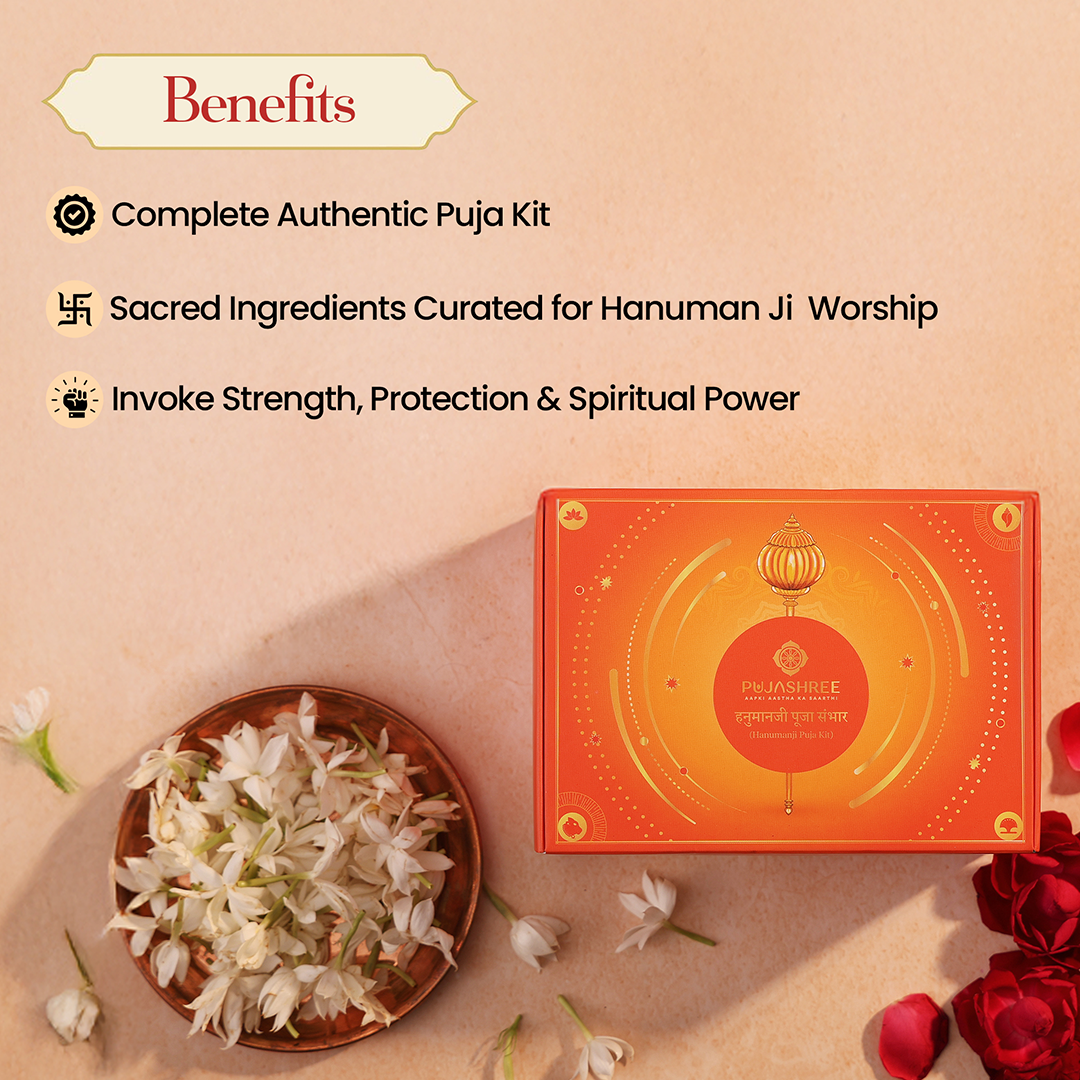 Hanuman Bhakti Combo – Hanuman Ji Puja Kit with Chalisa for Protection by Pujashree | Sanatana Journey