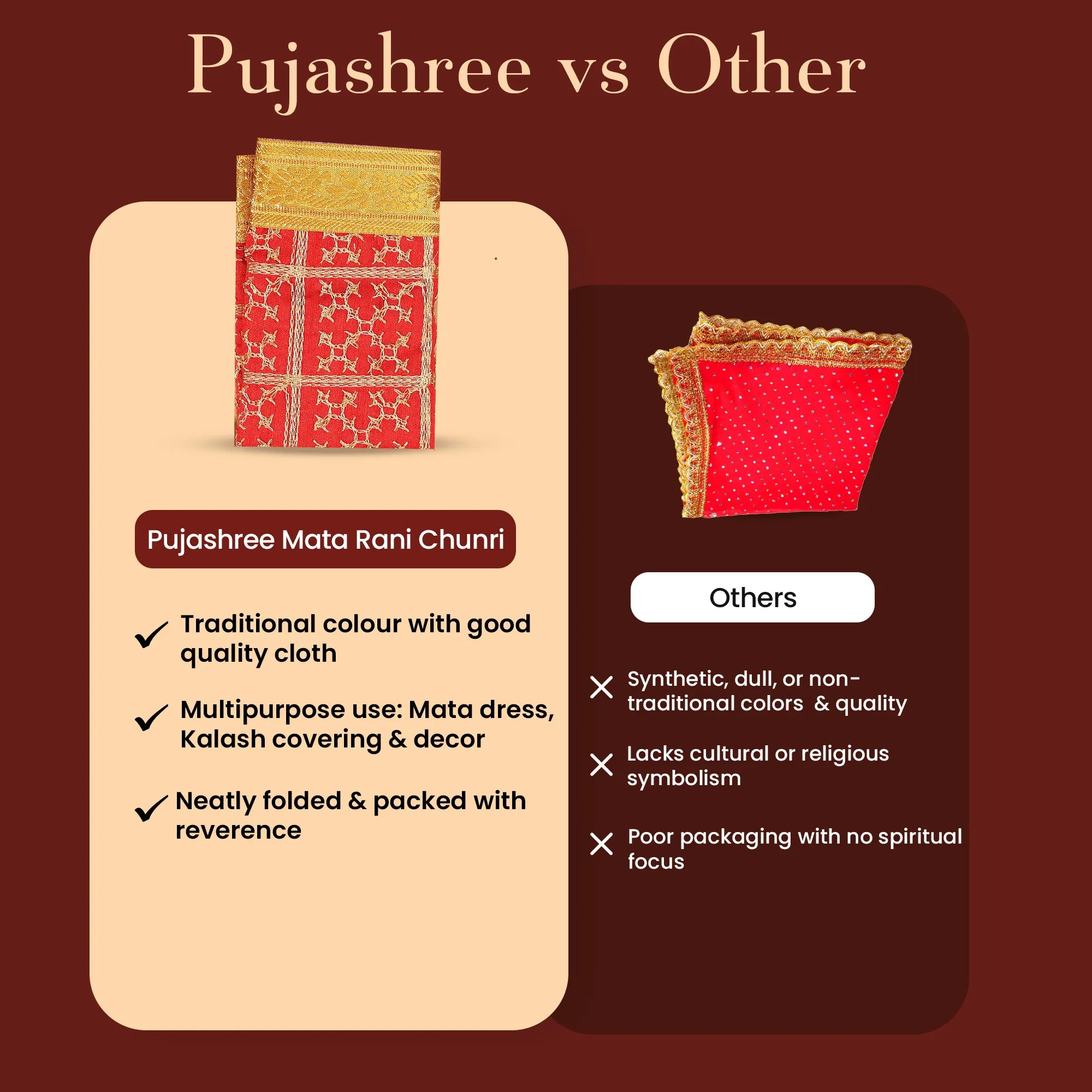 Mata Rani Chunri for Religious Rituals by Pujashree | Sanatana Journey