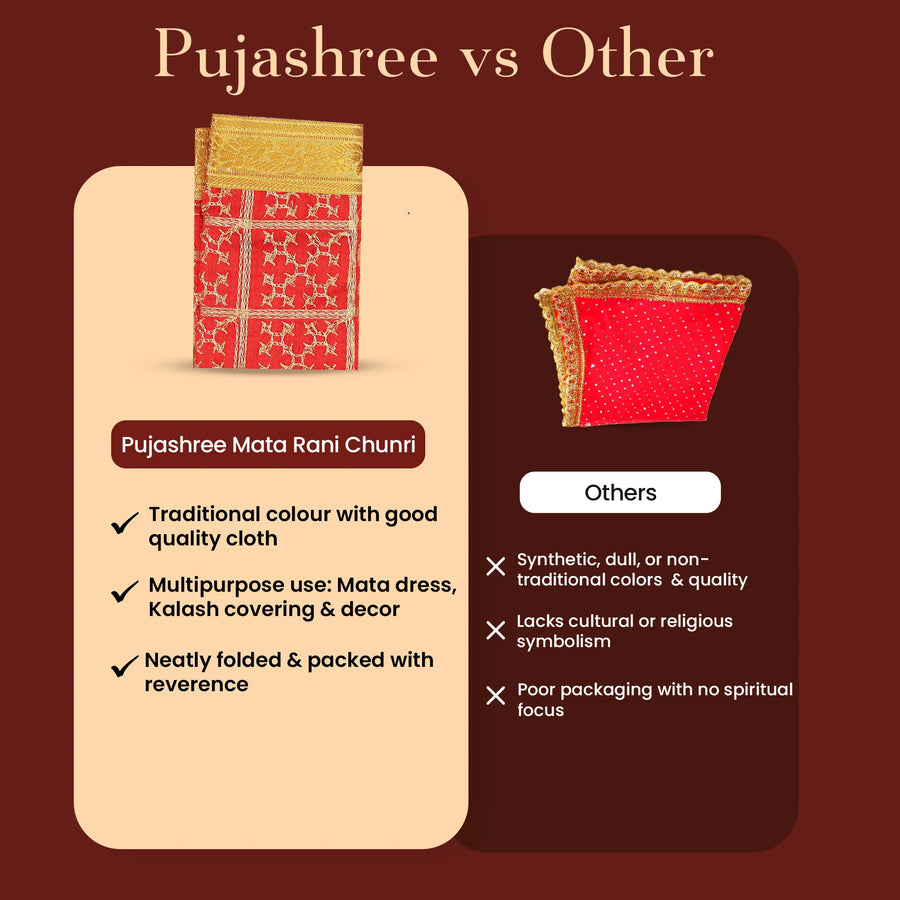 Mata Rani Chunri for Religious Rituals by Pujashree | Sanatana Journey