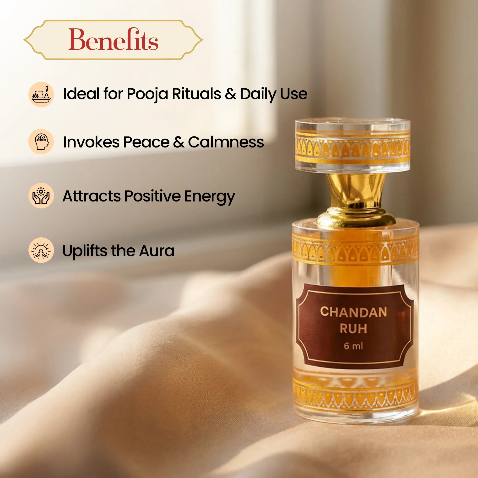 Ruh Itra Chandan 6 ml – The Timeless Essence of Chandan (Sandalwood) by Pujashree | Sanatana Journey