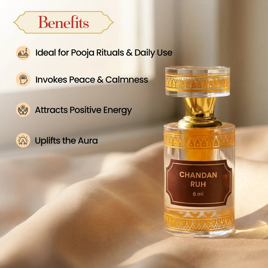 Ruh Itra Chandan 6 ml – The Timeless Essence of Chandan (Sandalwood) by Pujashree | Sanatana Journey
