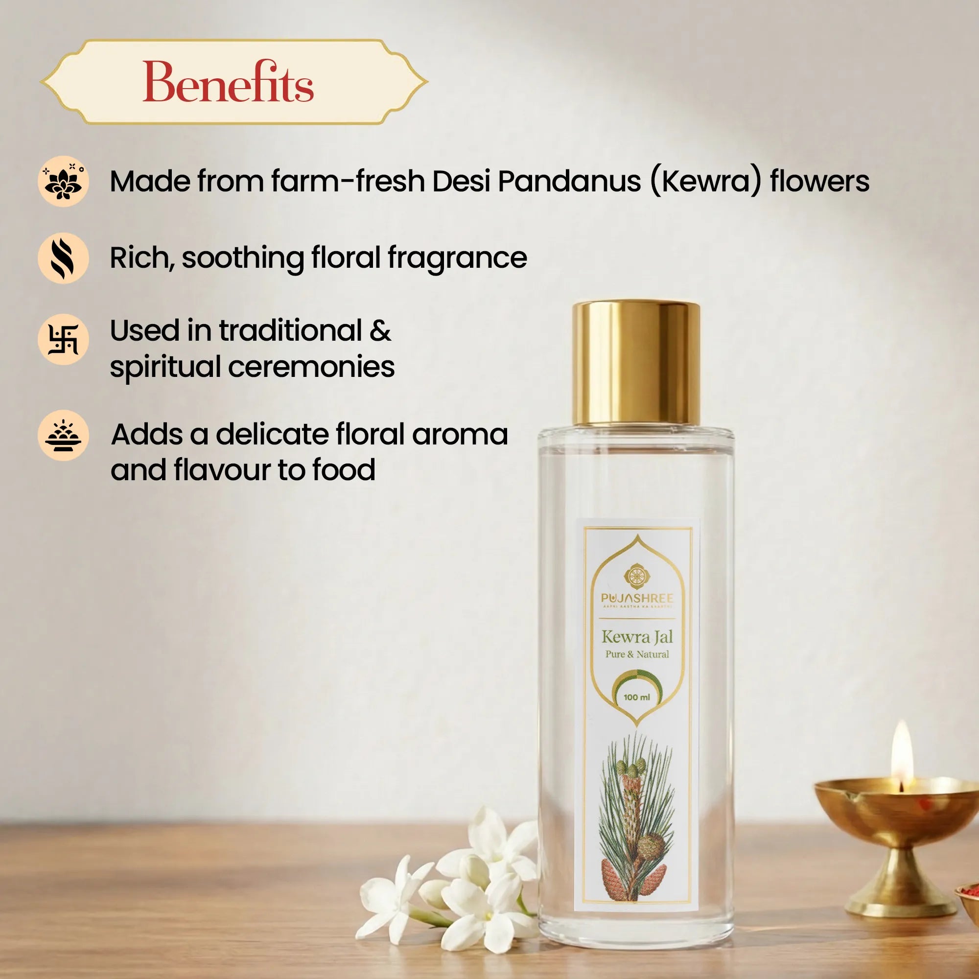 Kewra Jal 100ml by Pujashree | Sanatana Journey