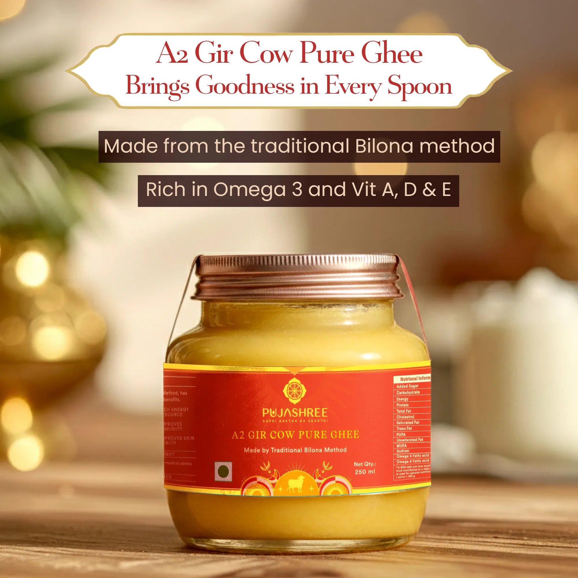 A2 Pure Gir Cow Ghee by Pujashree | Sanatana Journey