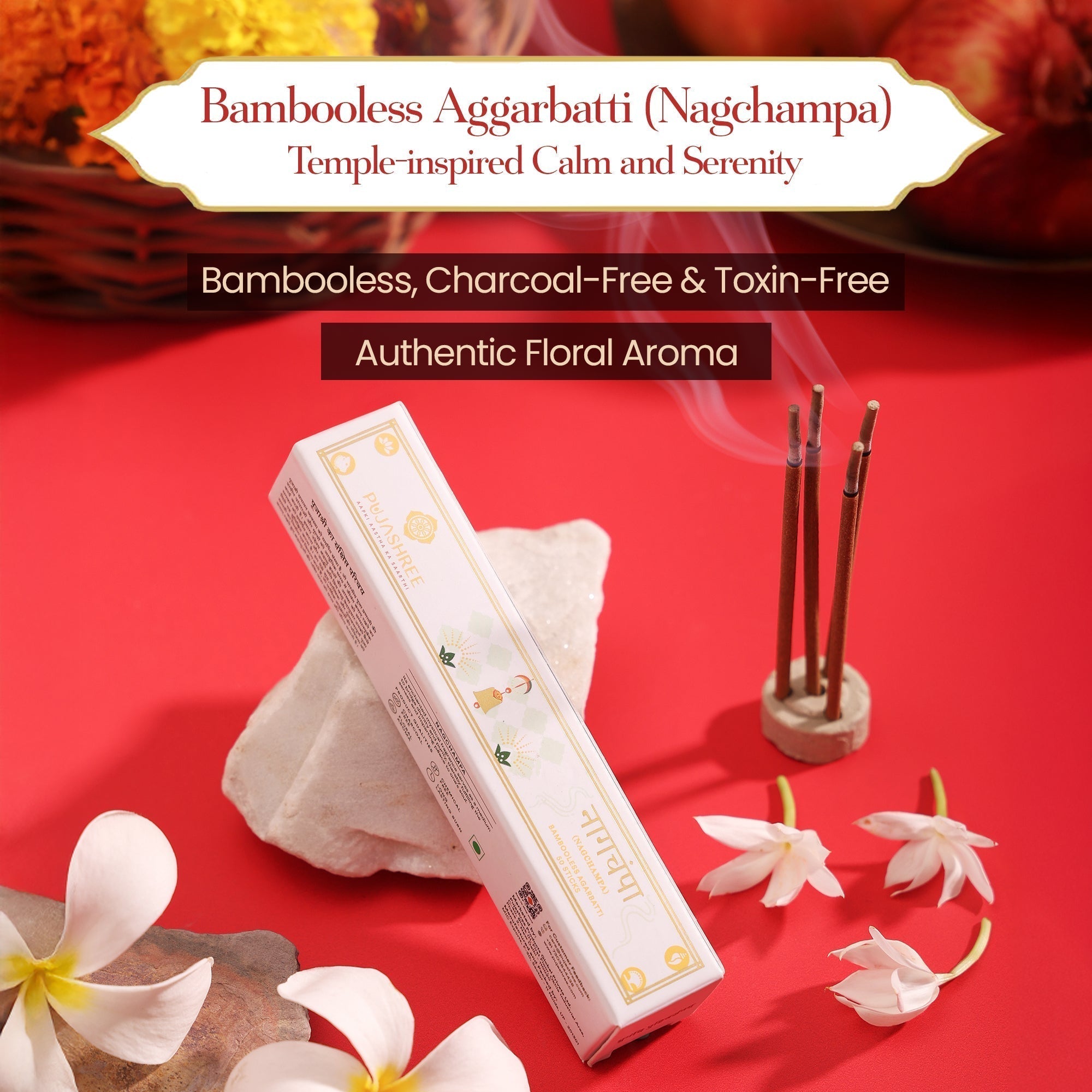 Nagchampa Bambooless Agarbatti – Sacred Aroma for Deep Devotion & Positive Vibes