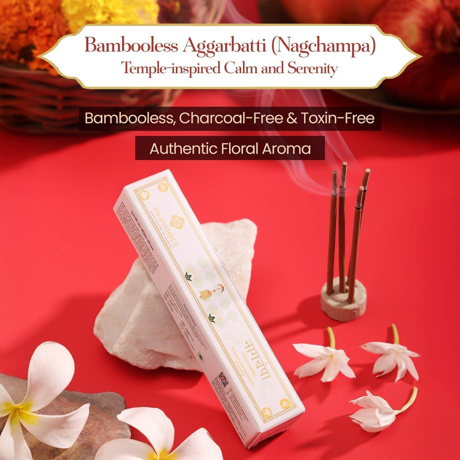 Nagchampa Bambooless Agarbatti by Pujashree | Sanatana Journey