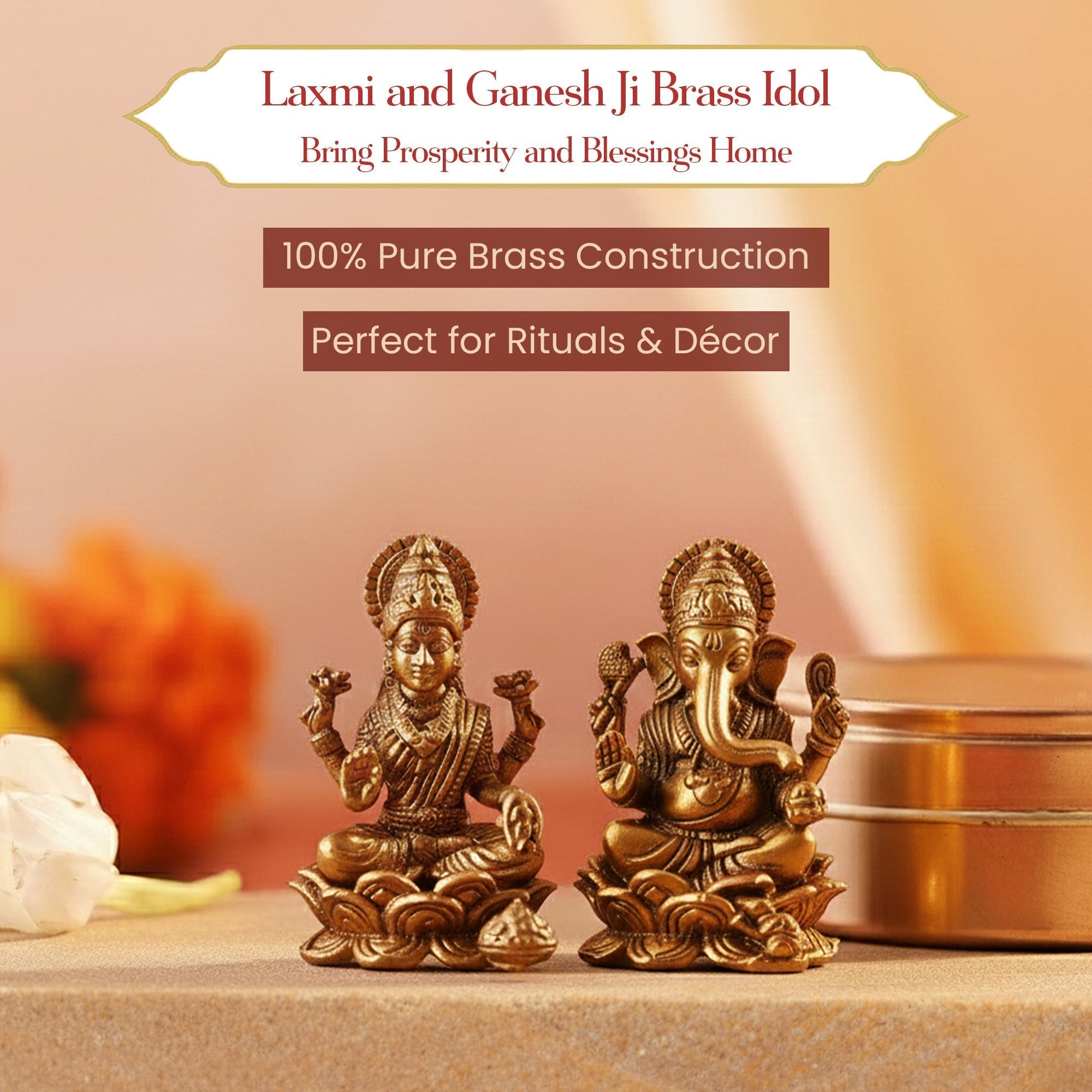 Laxmi Ganesh on Lotus Idol - Bring Home Divine Murti for Wealth