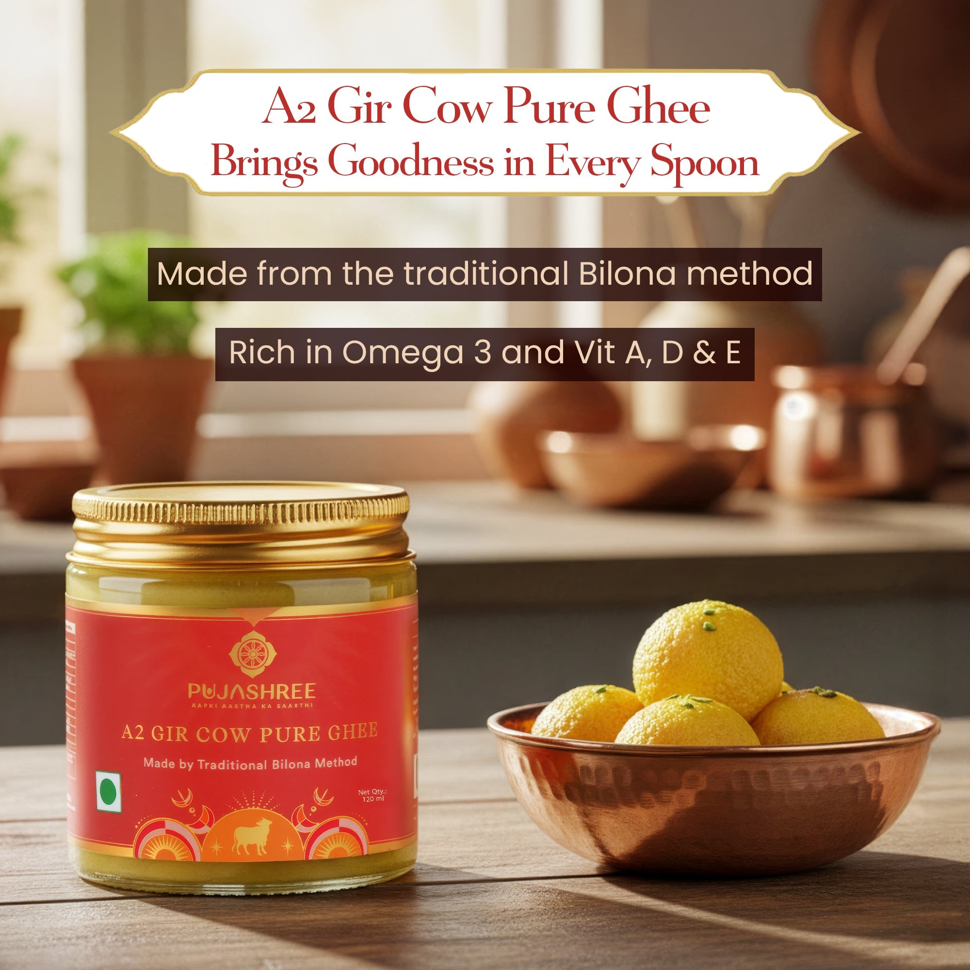 A2 Pure Gir Cow Ghee by Pujashree | Sanatana Journey