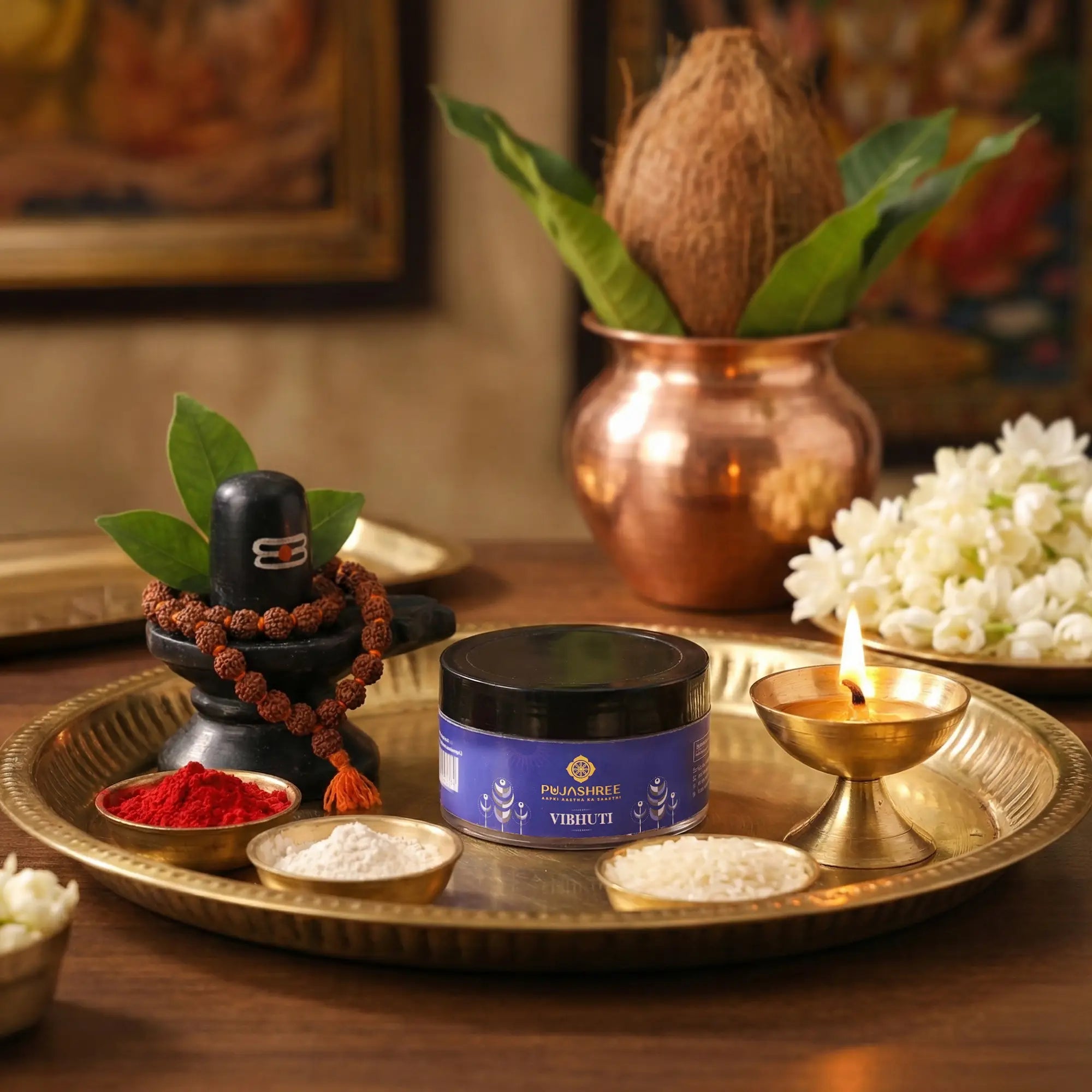 Pujashree Vibhuti 50 g (Sacred Ash/Bhasm) - for Pooja, Forehead & Spiritual Protection