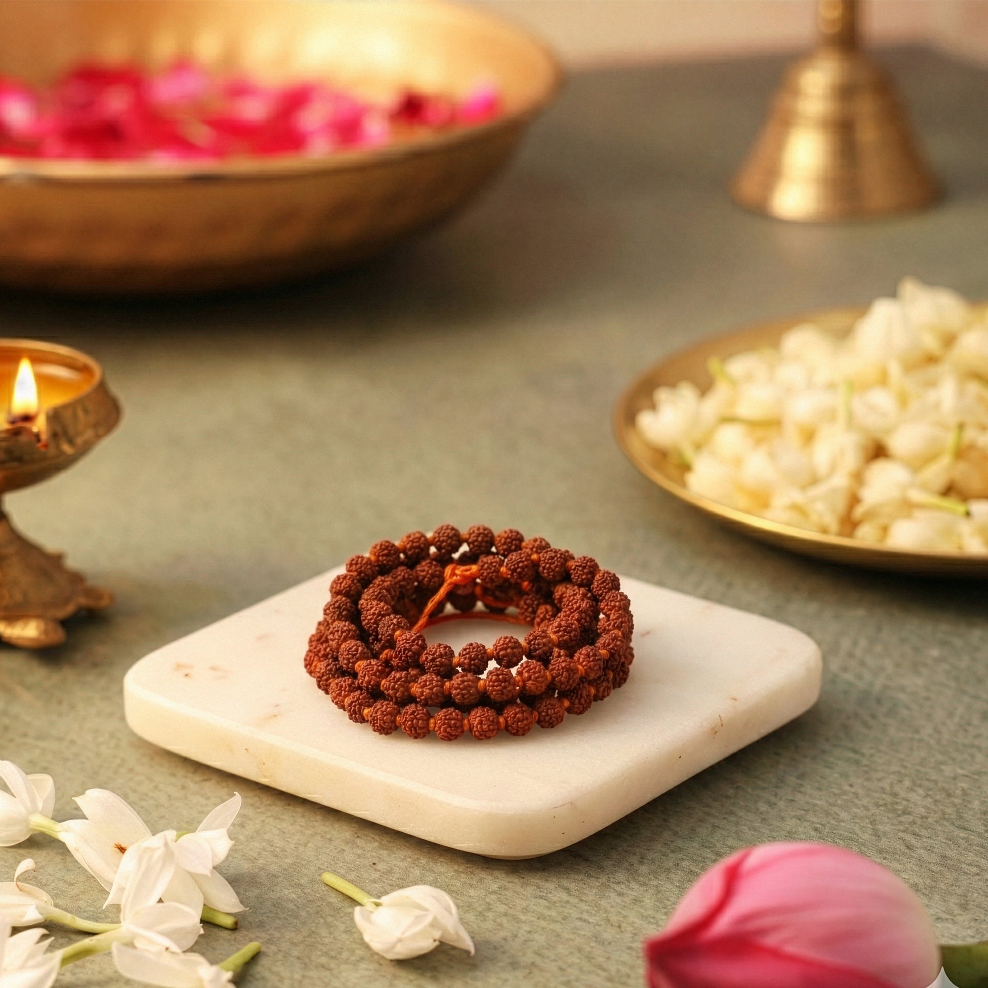 Panchmukhi Rudraksha Mala Small (8 MM)- For Deep Meditation & Spiritual Power