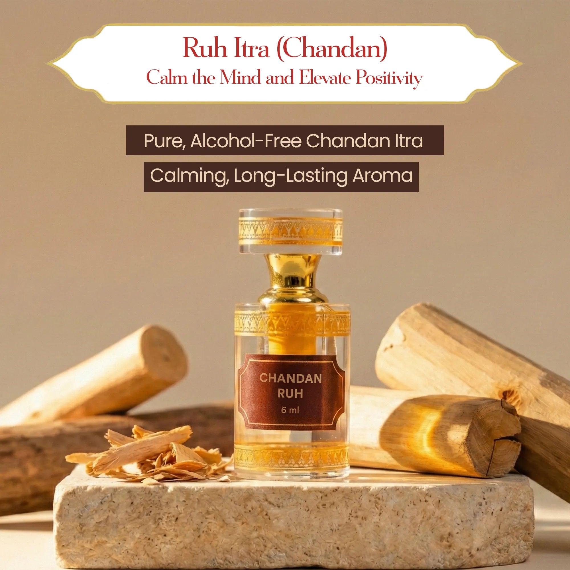 Ruh Itra Chandan 6 ml – The Timeless Essence of Chandan (Sandalwood) by Pujashree | Sanatana Journey