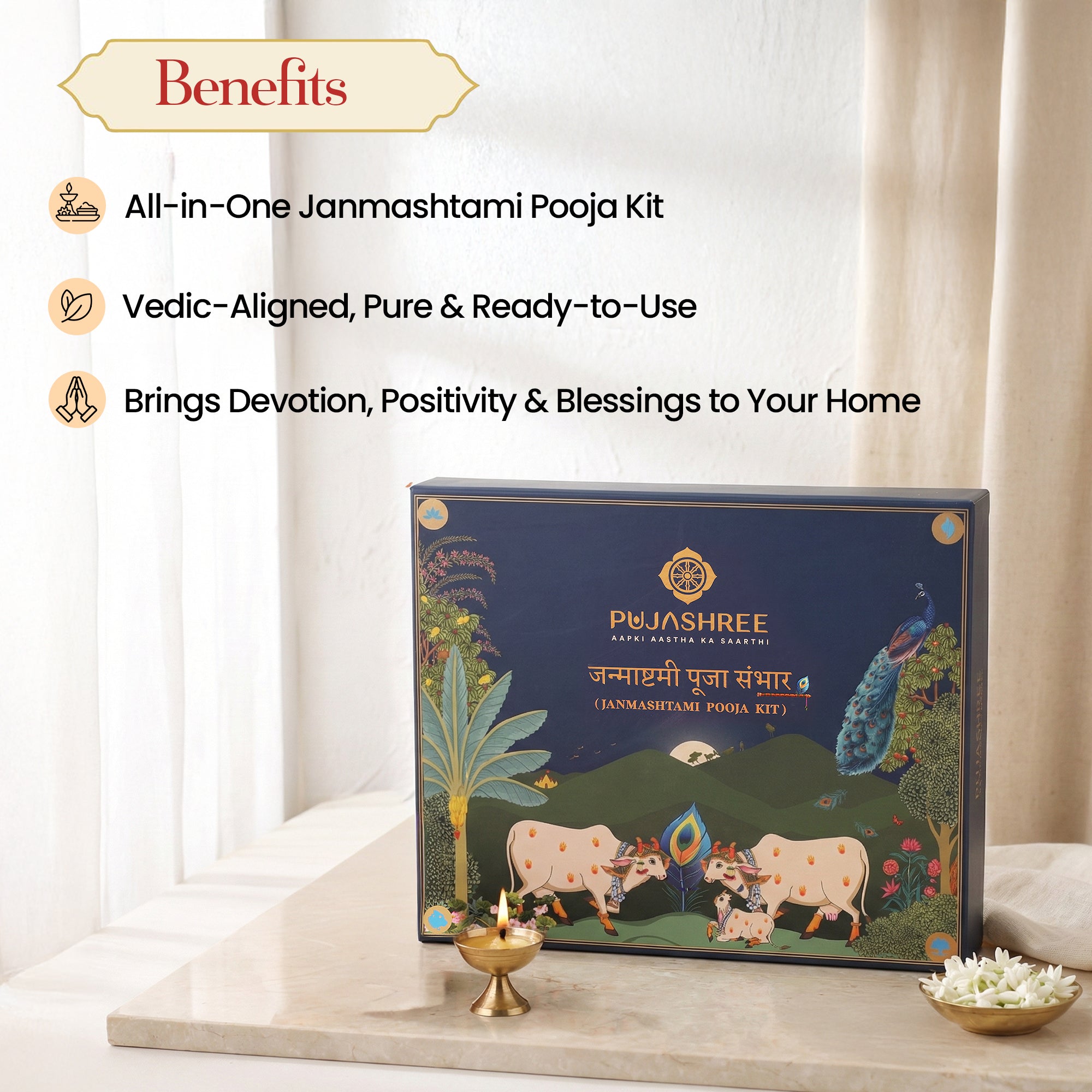 Janmashtami Pooja Kit - Complete Pooja Kit for a Devotional Krishna Janmashtami
