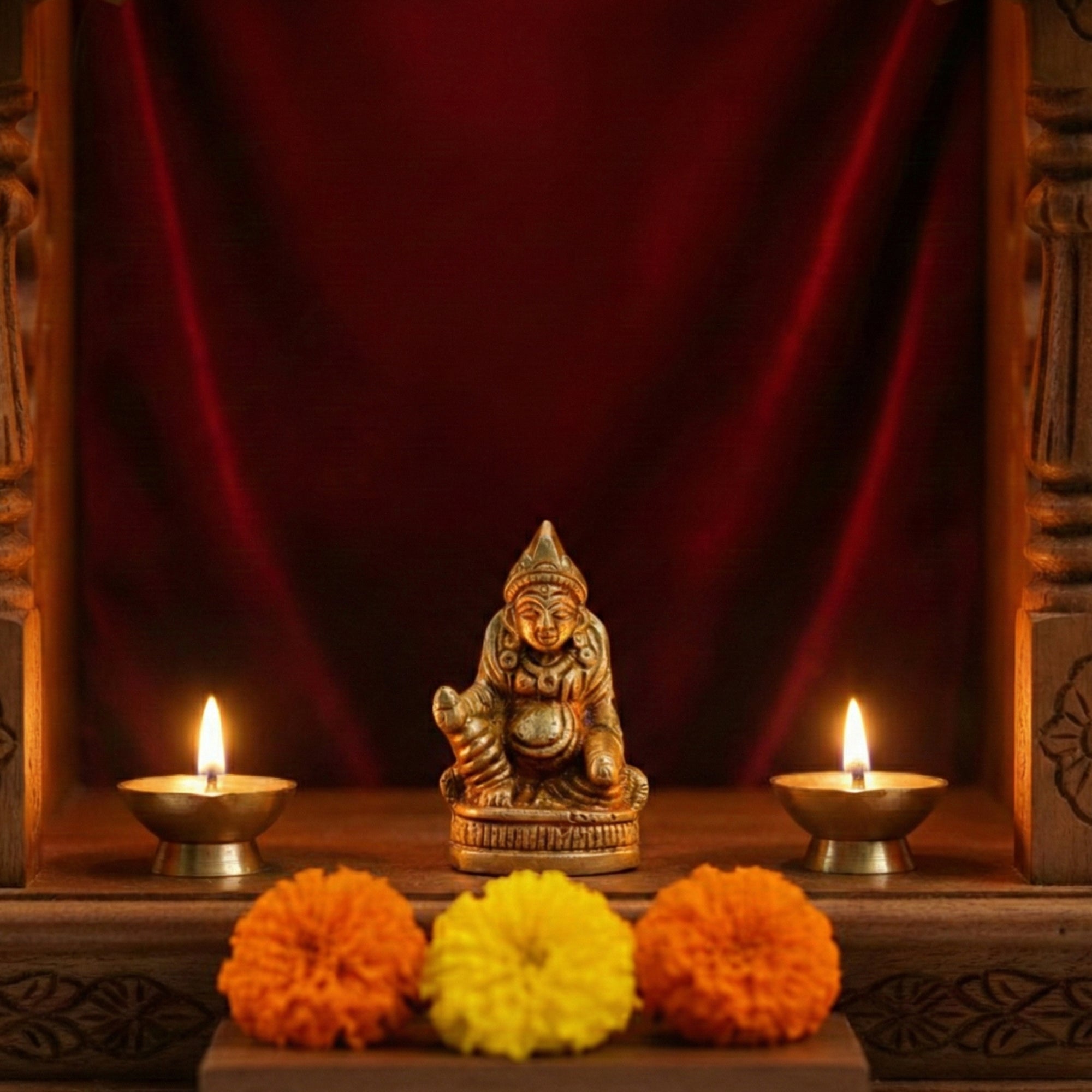 Brass Kuber Ji Idol for Daily Puja and Festive Rituals by Pujashree | Sanatana Journey