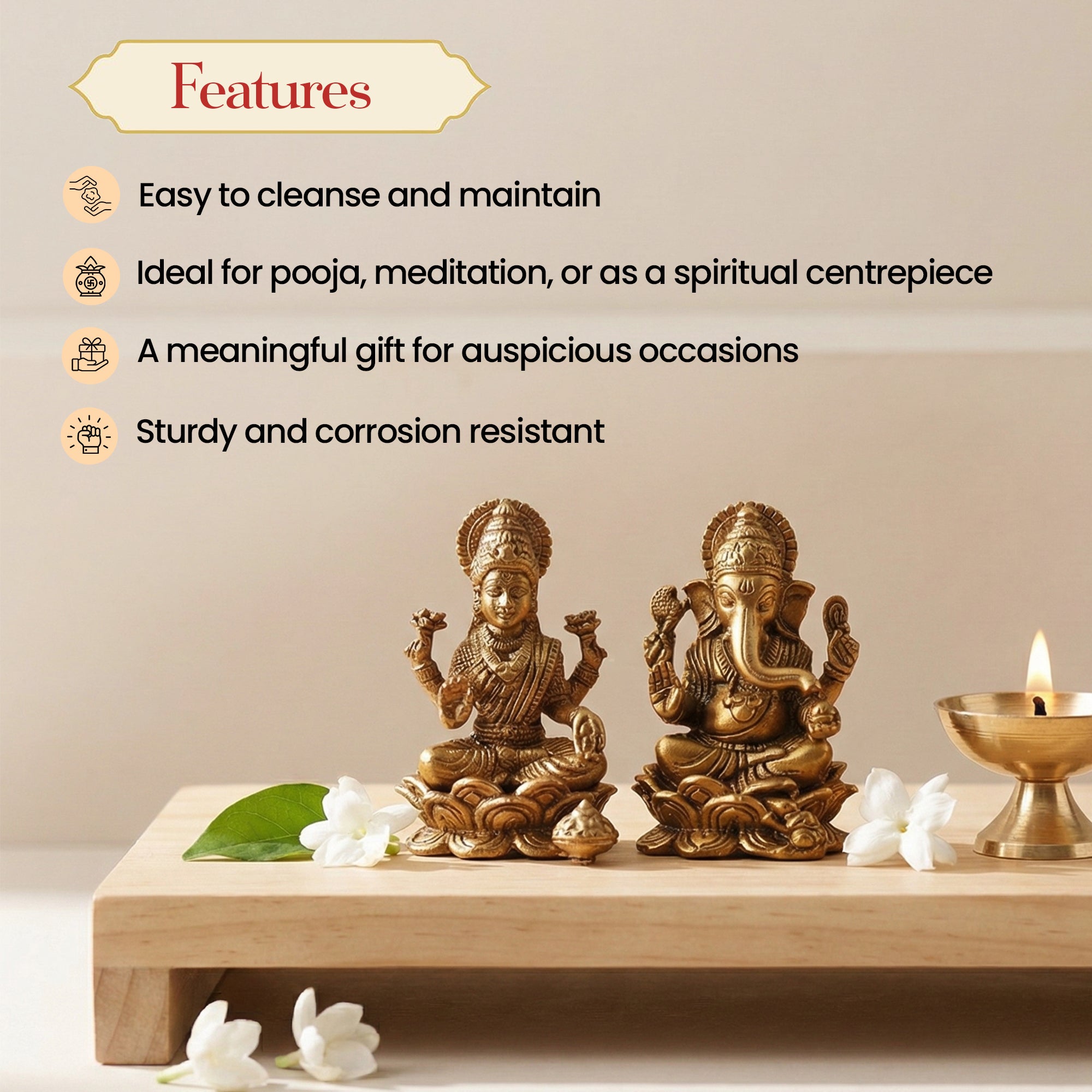 Laxmi Ganesh on Lotus Idol - Bring Home Divine Murti for Wealth