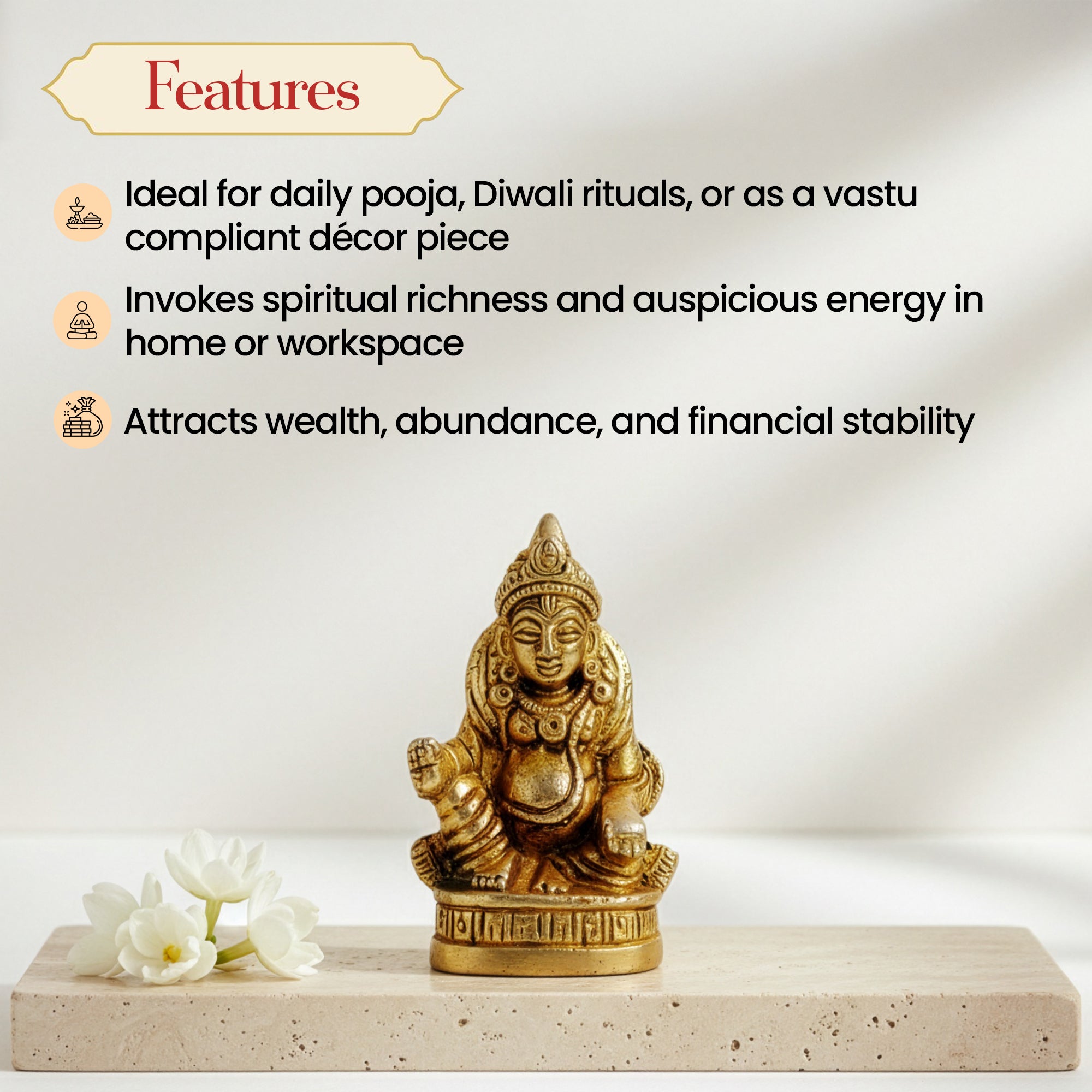 Brass Kuber Ji Idol for Daily Puja and Festive Rituals by Pujashree | Sanatana Journey