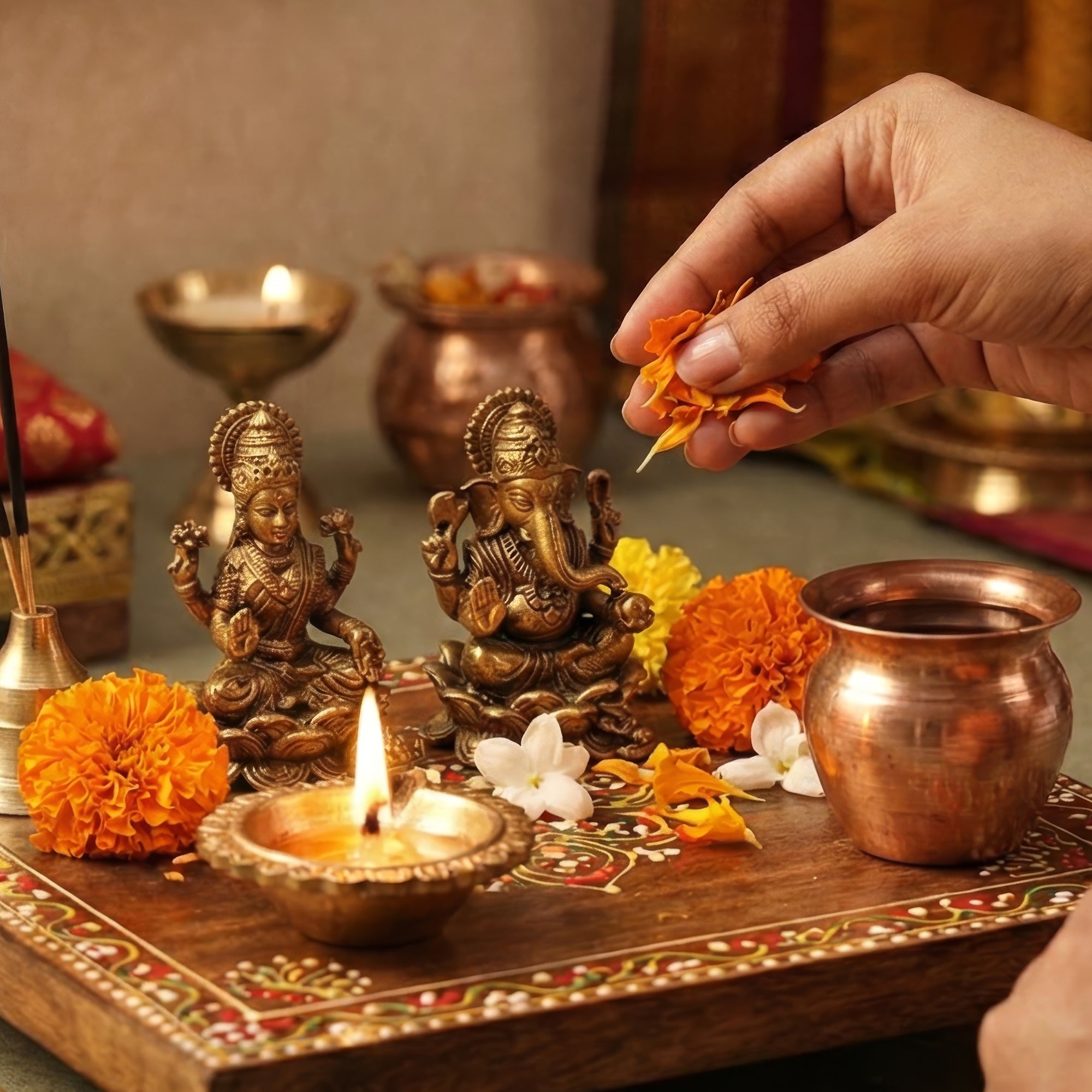 Laxmi Ganesh on Lotus Idol - Bring Home Divine Murti for Wealth