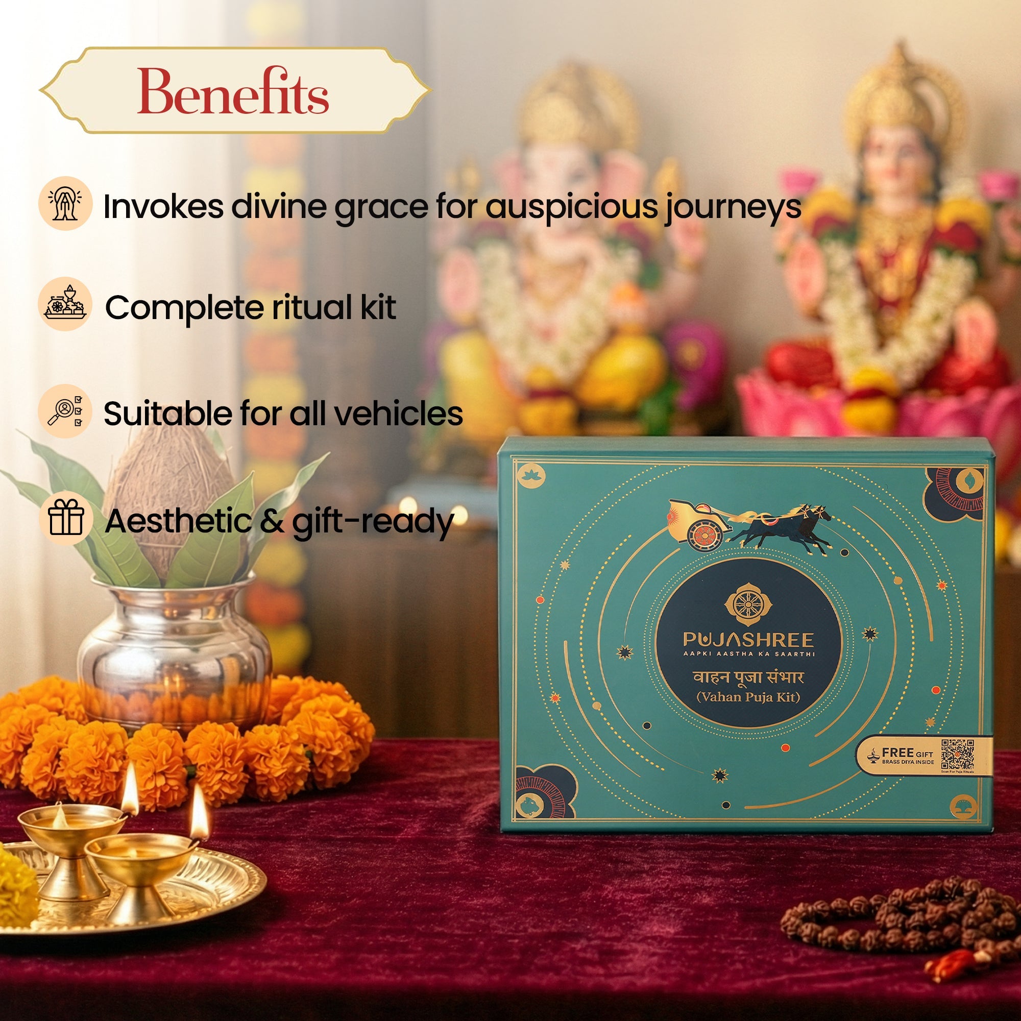 Vahan Puja Kit – Sacred Essentials for Divine Blessings & Safe Journeys by Pujashree | Sanatana Journey