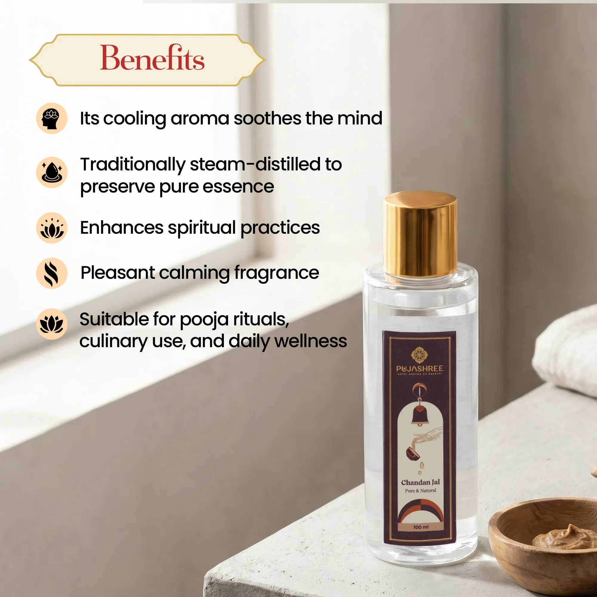 Chandan Jal 100 ml by Pujashree | Sanatana Journey