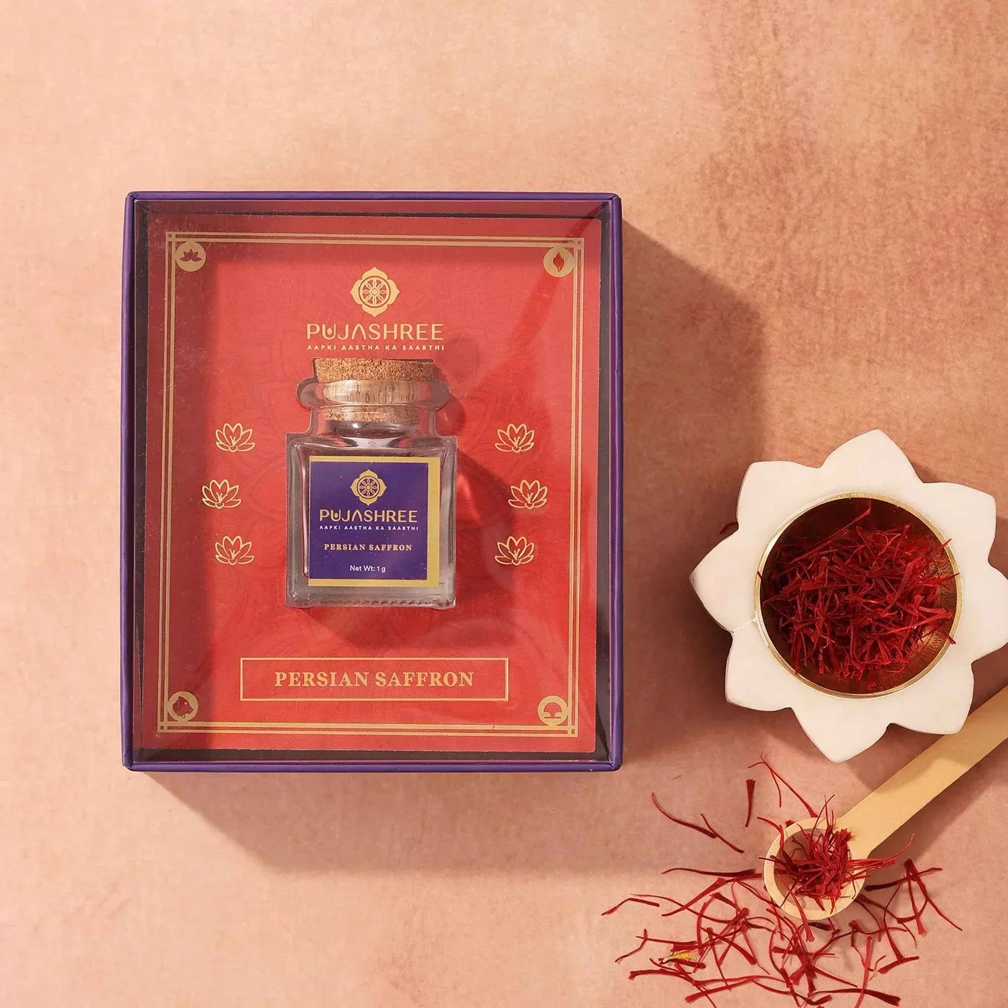 Persian Saffron (1 g) – Premium Aroma, Purity & Ayurvedic Goodness by Pujashree | Sanatana Journey