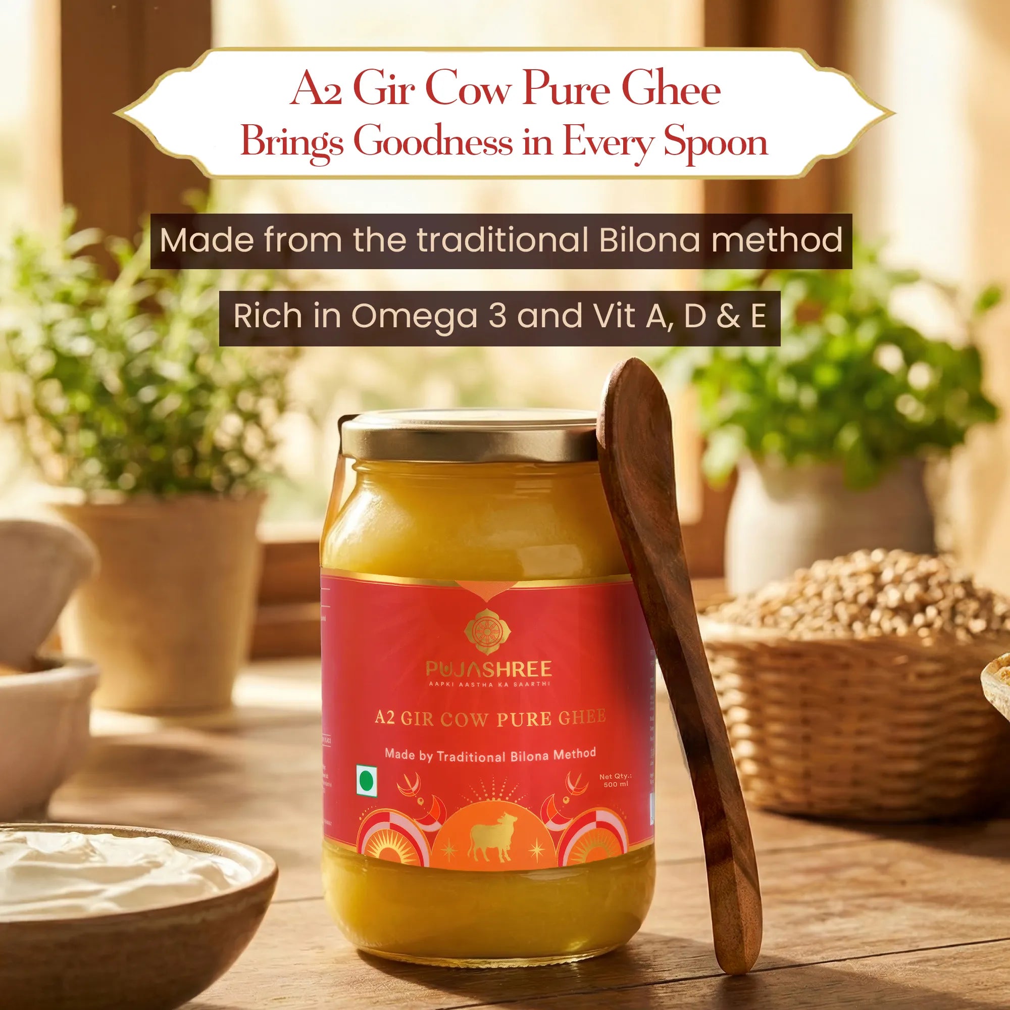 A2 Pure Gir Cow Ghee by Pujashree | Sanatana Journey