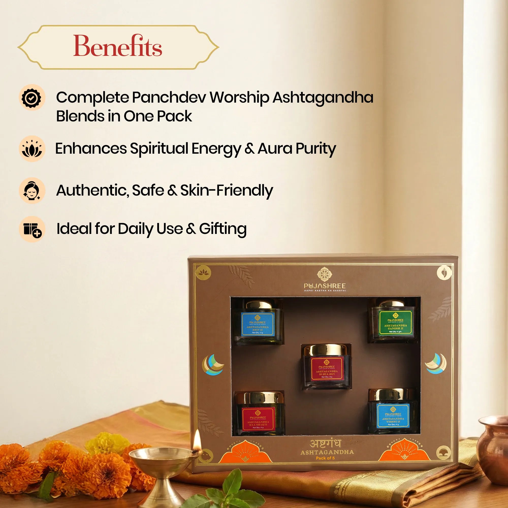 Ashtagandha Panchdev Pack (Set of 5) – Sacred Fragrance for Divine Worship