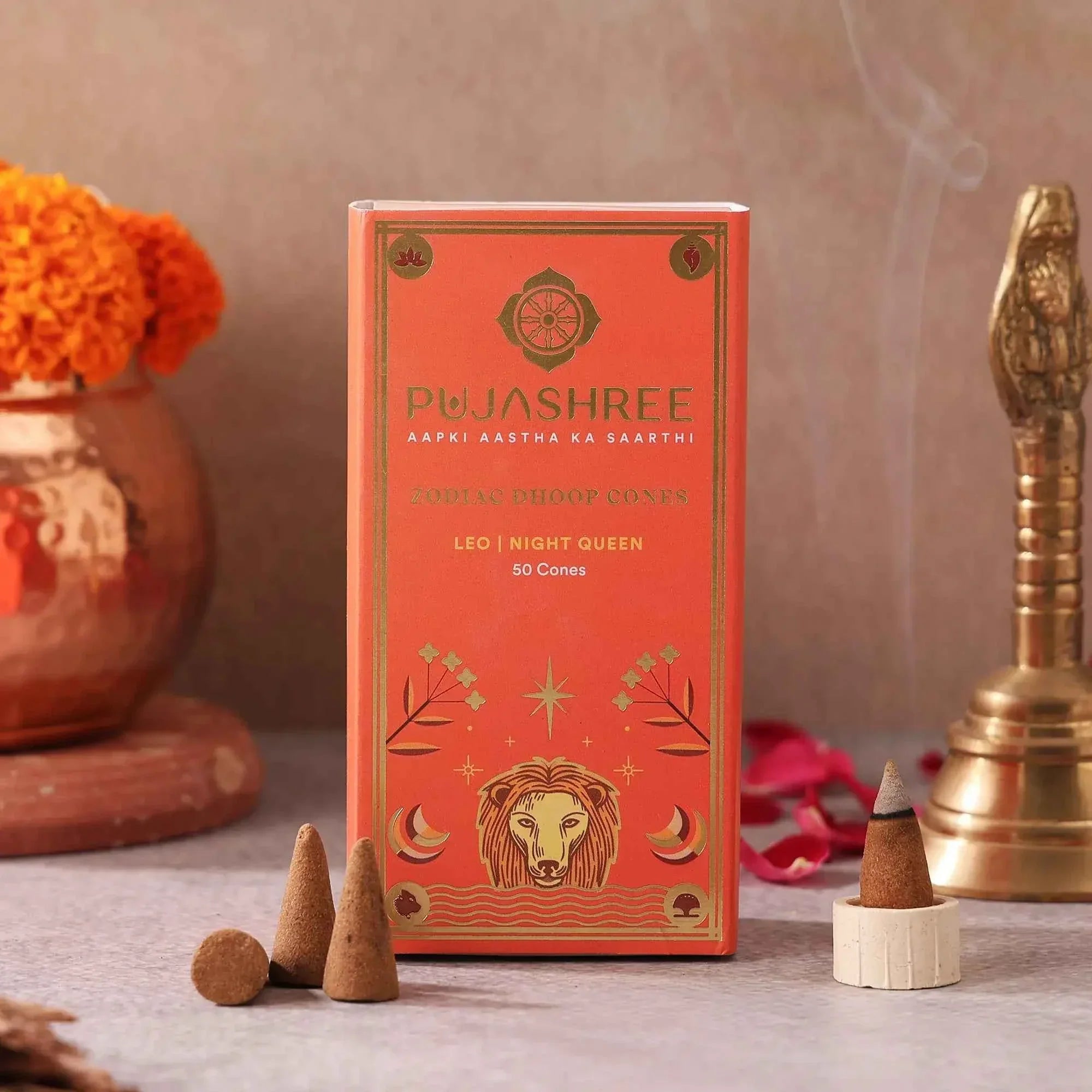 Leo Zodiac Dhoop Cones 50 pcs - Night Queen