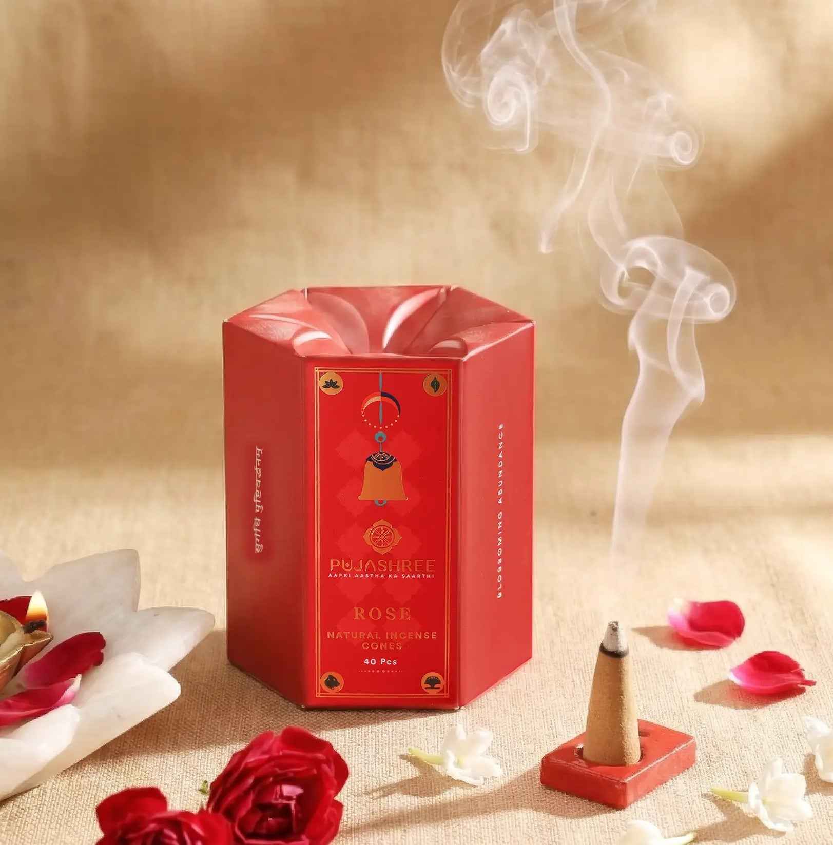 Natural Incense Cones - The Floral Rose Fragrance