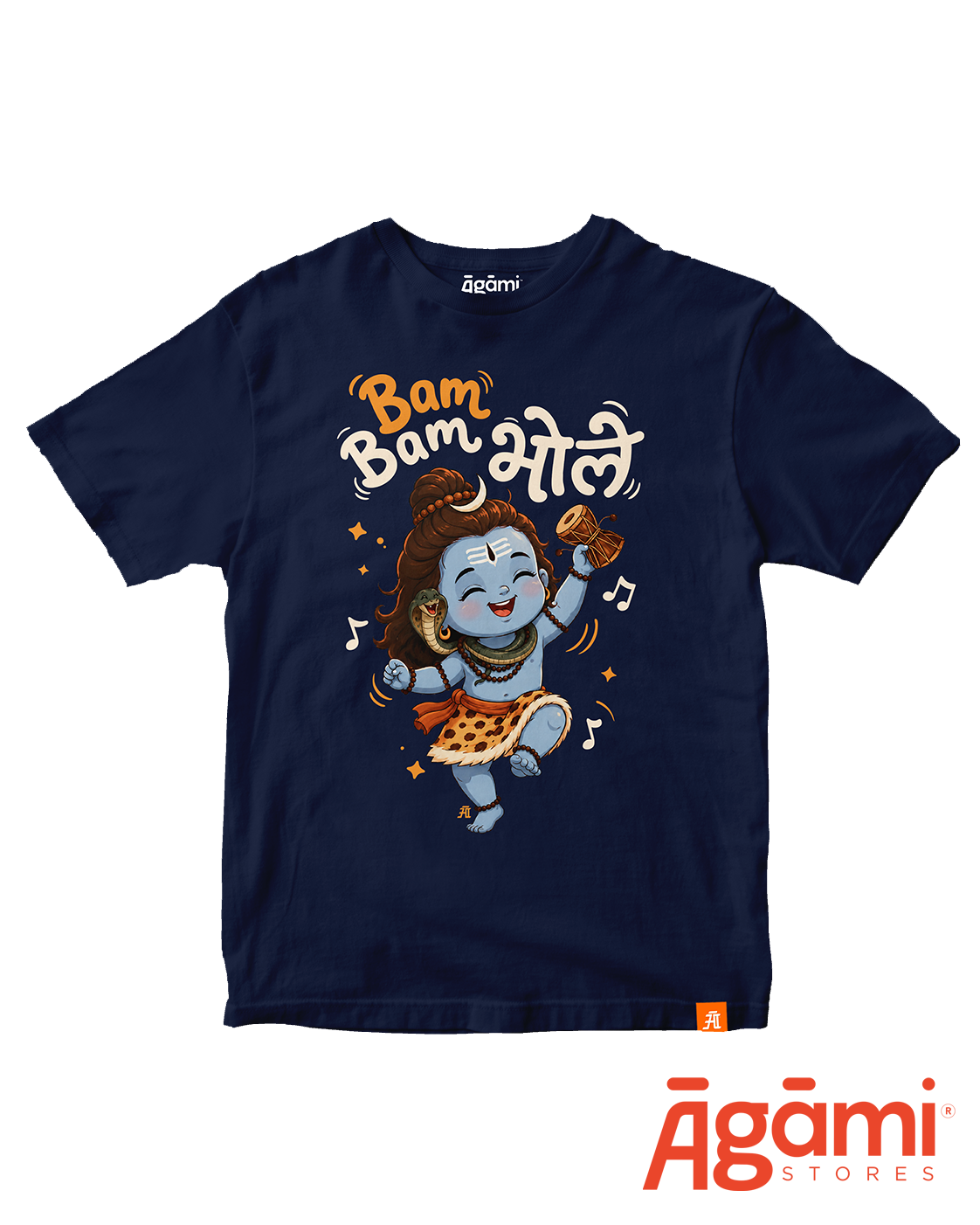 Bam Bam Bhole Kids' T-Shirt - Navy Blue