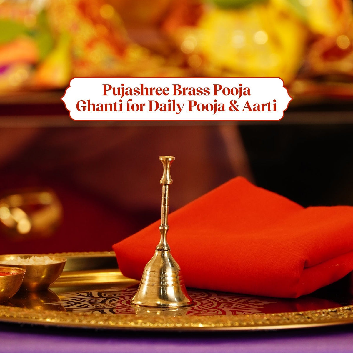 Pujashree Brass Pooja Ghanti for Daily Pooja & Aarti