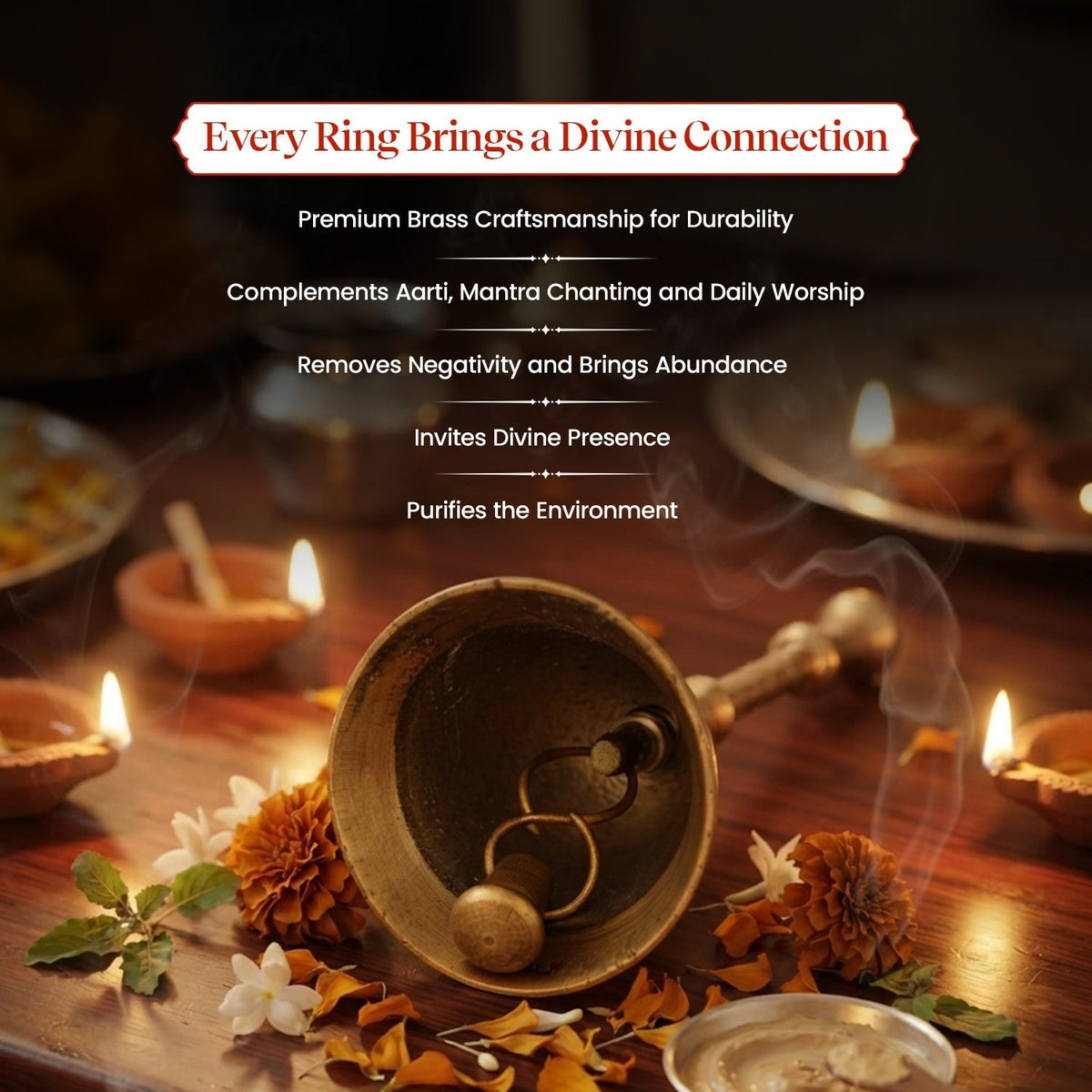 Pujashree Brass Pooja Ghanti for Daily Pooja & Aarti