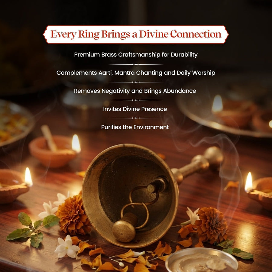 Pujashree Brass Pooja Ghanti for Daily Pooja & Aarti
