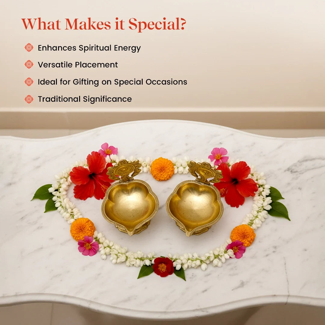 Chakra Shankh Diya Set for Daily Puja and Festive Rituals | Chakra Shankh Diya Set by Pujashree | Sanatana Journey