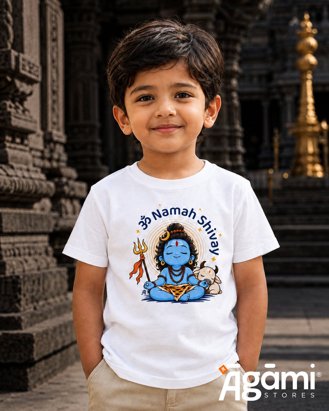 Om Namah Shivay Kids' T-Shirt - White