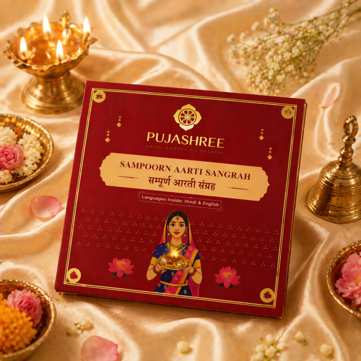 Sampoorn Aarti Sangrah Book | Complete Aarti Collection in Hindi & English by Pujashree | Sanatana Journey