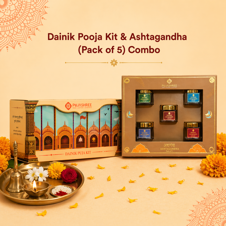 Daily Upasana Combo – Weekly Puja Kit with Ashtagandha (Pack of 5) by Pujashree | Sanatana Journey