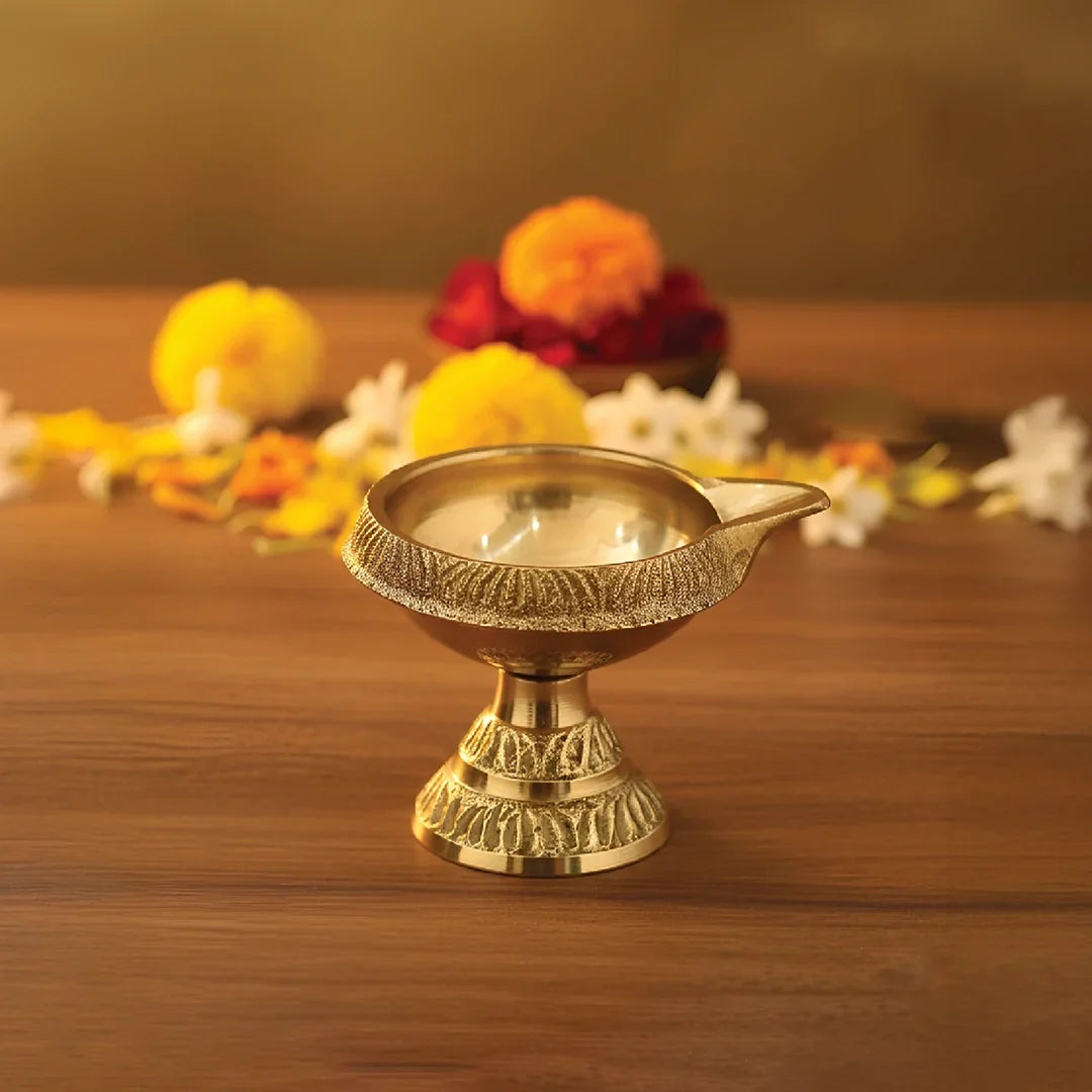 Kuber Diya – Premium Brass Oil Lamp for Aarti | Kuber Diya (Brass, 1 pc) by Pujashree | Sanatana Journey