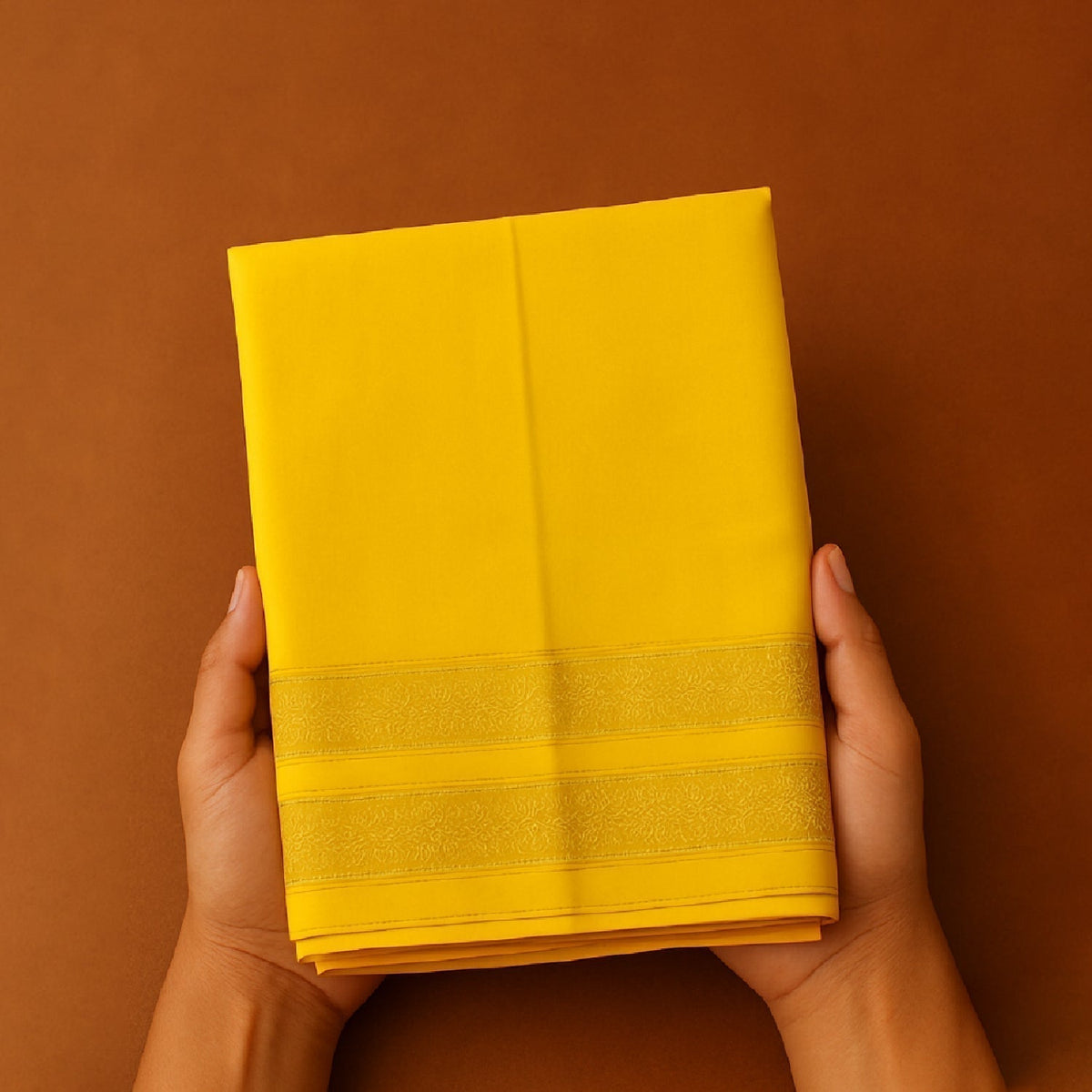 Yellow Dhoti – 4Mtr by Pujashree | Sanatana Journey