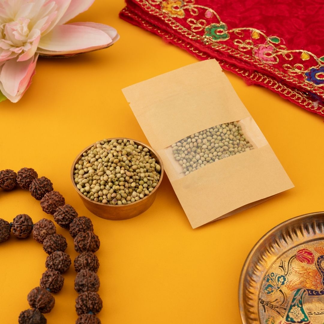 Coriander seeds for puja
