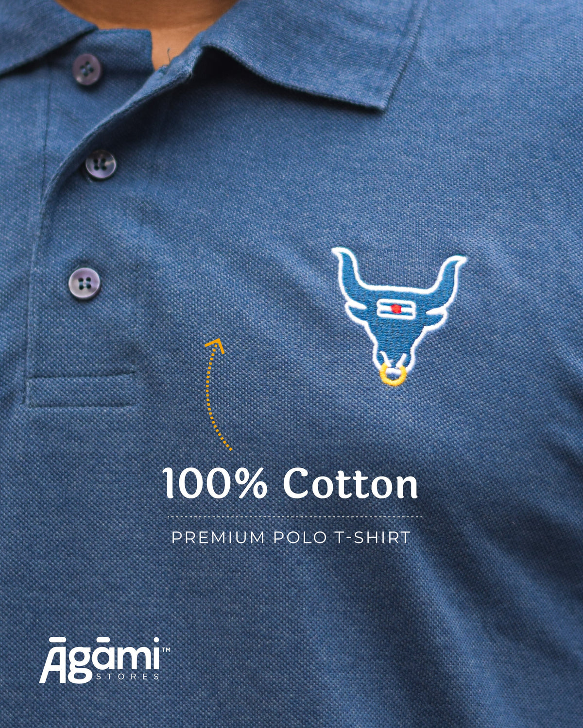 Shiva Nandi Polo T-Shirt - Denim Blue