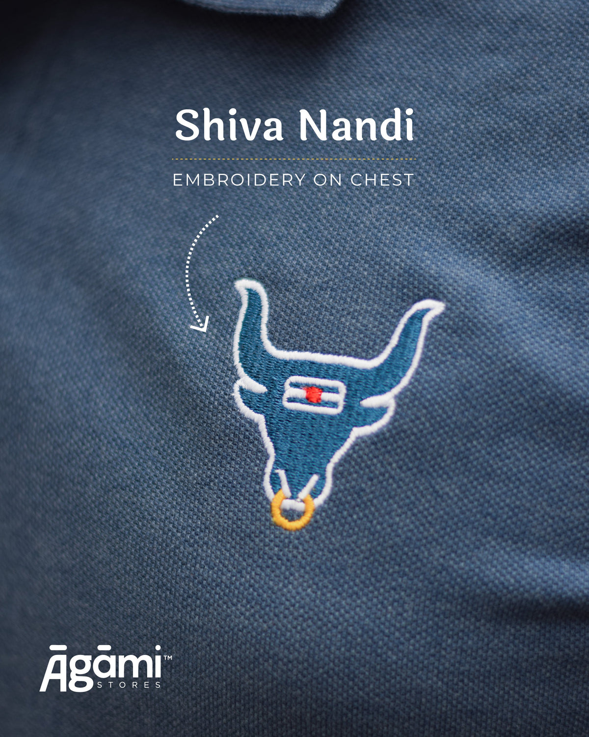 Shiva Nandi Polo T-Shirt - Denim Blue