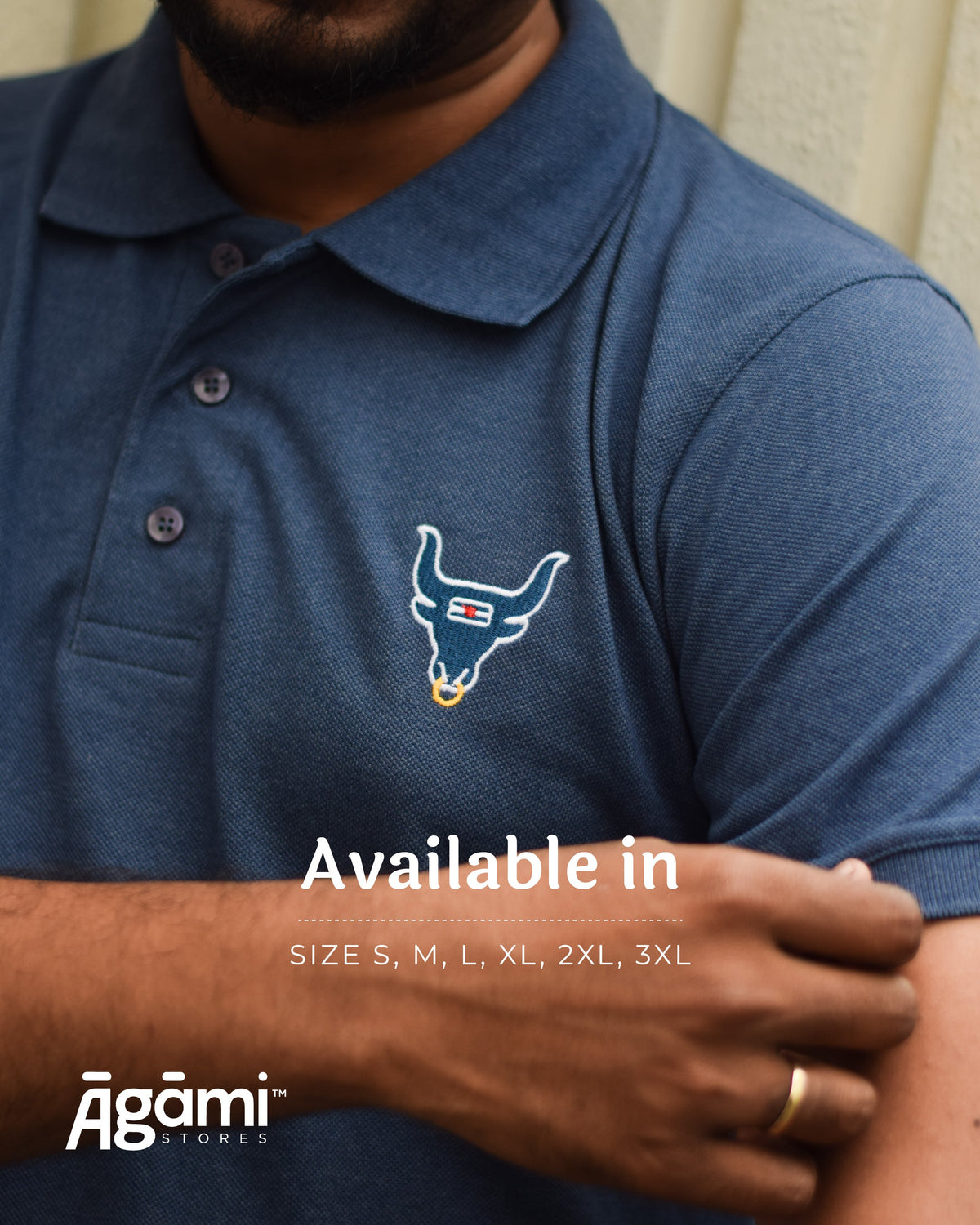 Shiva Nandi Polo T-Shirt - Denim Blue